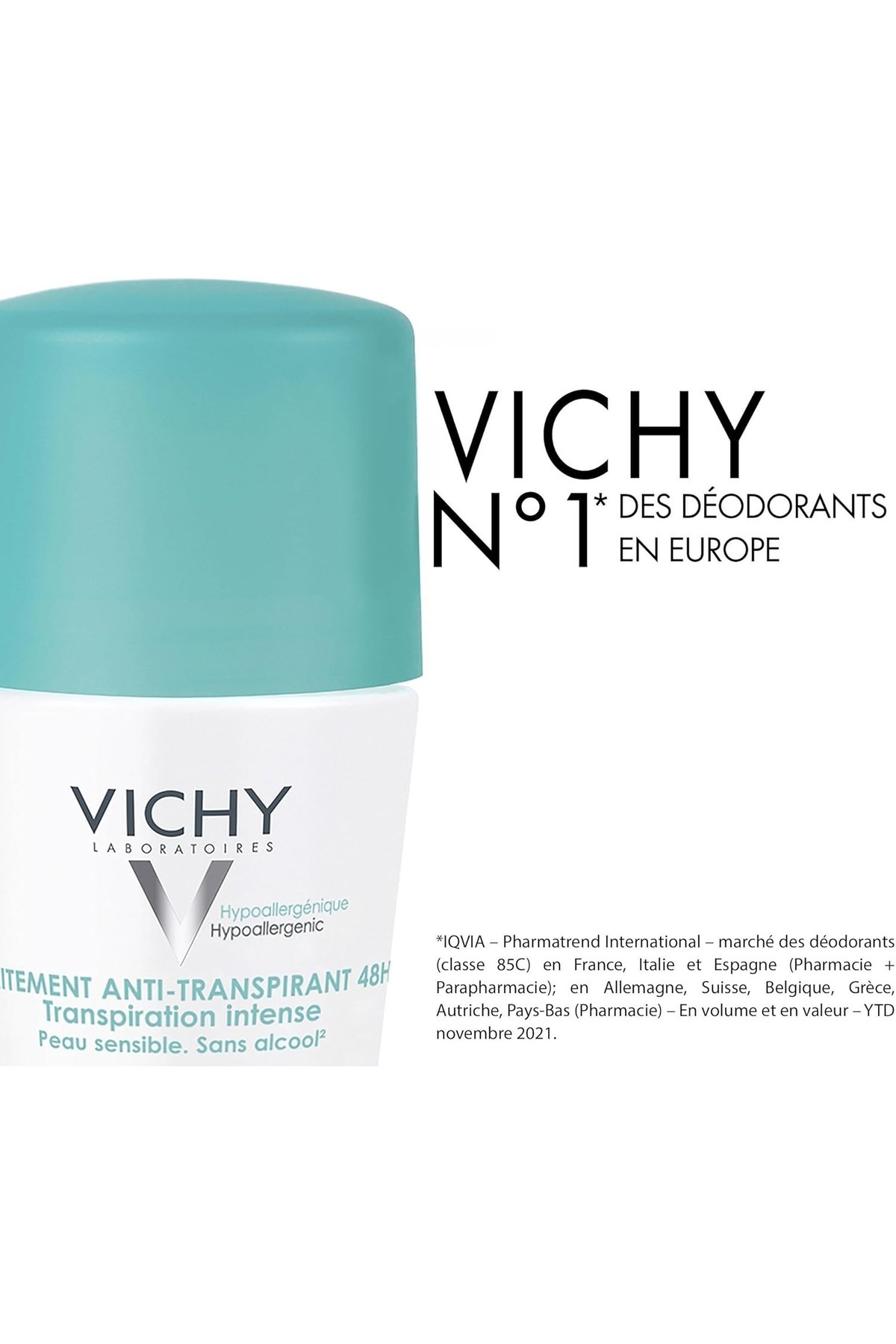 Vichy-Deodorant Roll-on For Intense Perspiration Control, 48h Protection, Hypoallergenic, 50ml 5