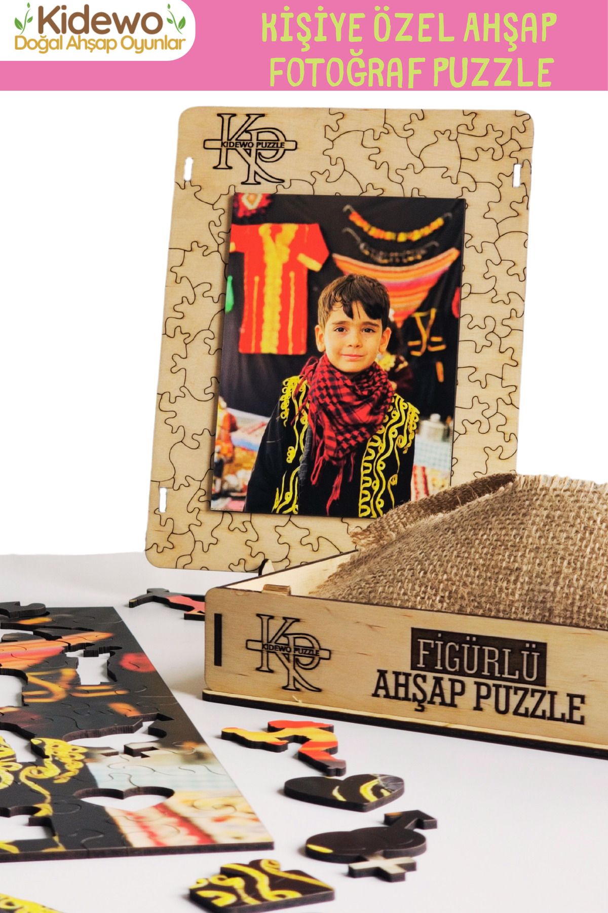 KİDEWO Kişiye Özel Ahşap Fotoğraf Puzzle | Resimli & İsme Özel | Duvar Dekoru & Hediye