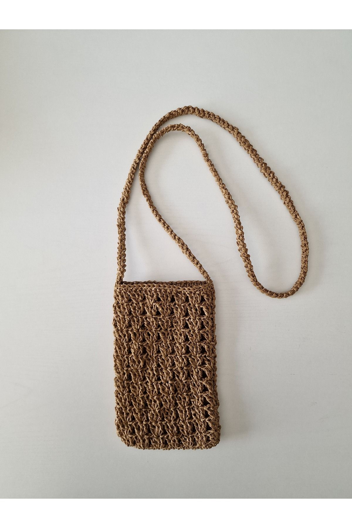 Hobi Kafe El Örmesi Kağıt İpten Cep Telefonu Çantası