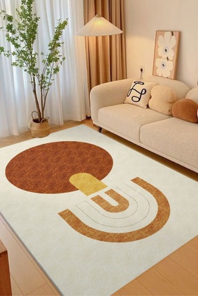 DERAS HOME Dijital Baskı Yıkanabilir Kaymaz Taban Salon Halısı Ve Yolluk