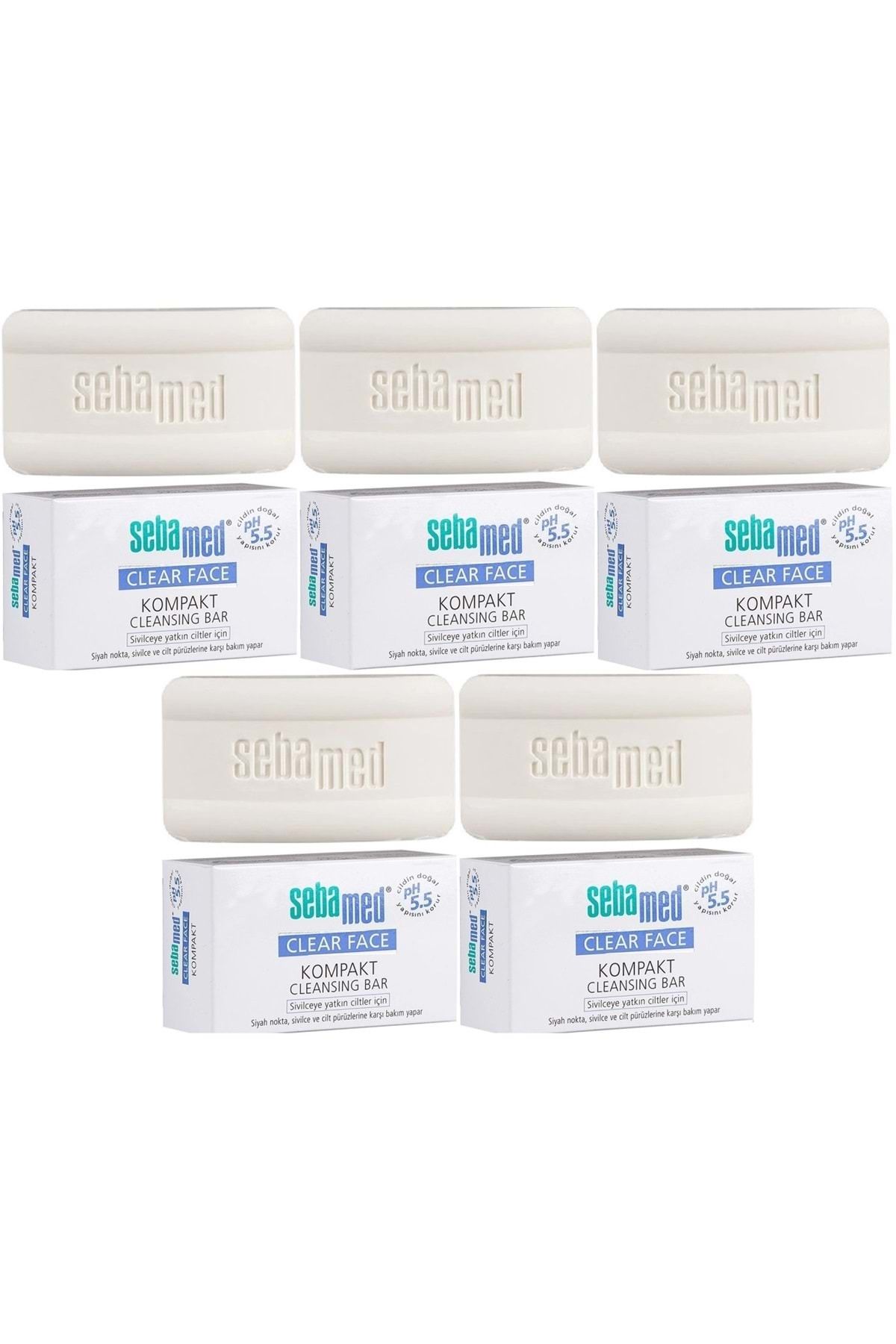 Sebamed Clear Face Kompakt Yüz Temizleme Barı Sabun Sivilceye Yatkın Cilt 100gr (5 Lİ SET)