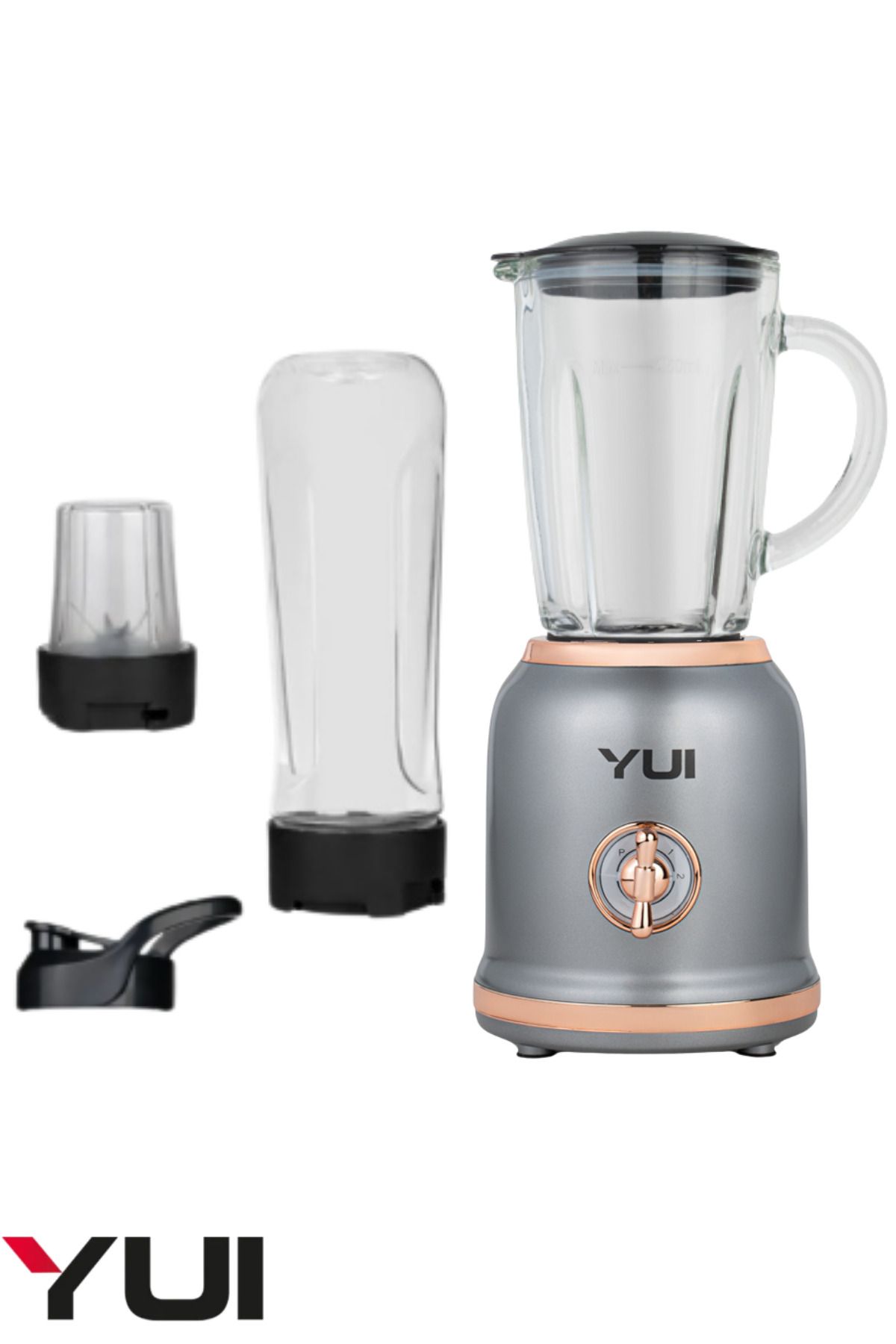Yui-Personal Blender Set - M18 (450 ml Glass Jar with Handle, 600 ml Smoothie Cup, 180 ml Coffee Grinder) 1