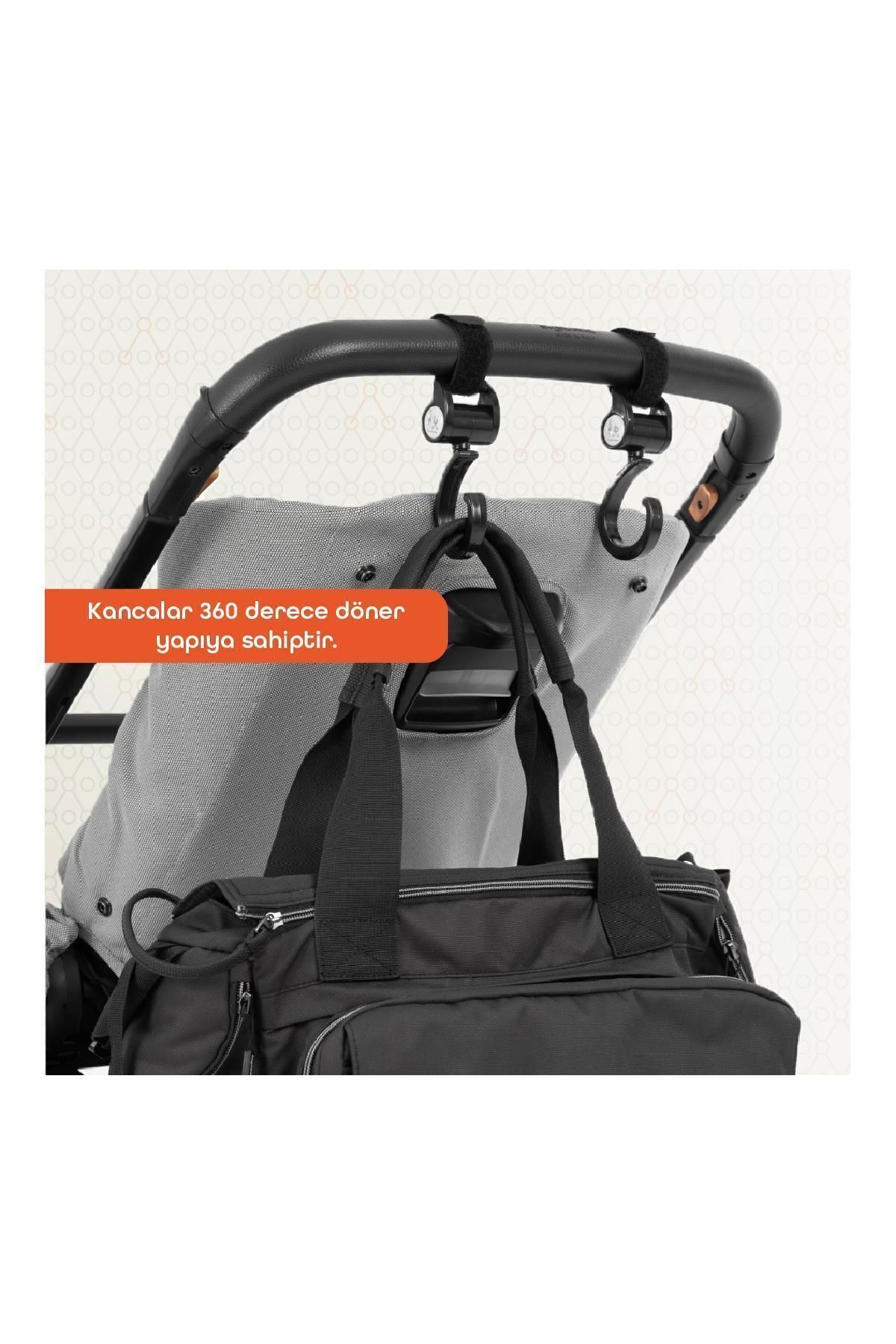 Gezenbebe 360 Dönebilen Bebek Arabası Kancası – Dayanıklı ve Pratik Puset Askı Aparat fotoğrafı 5 (önizleme)