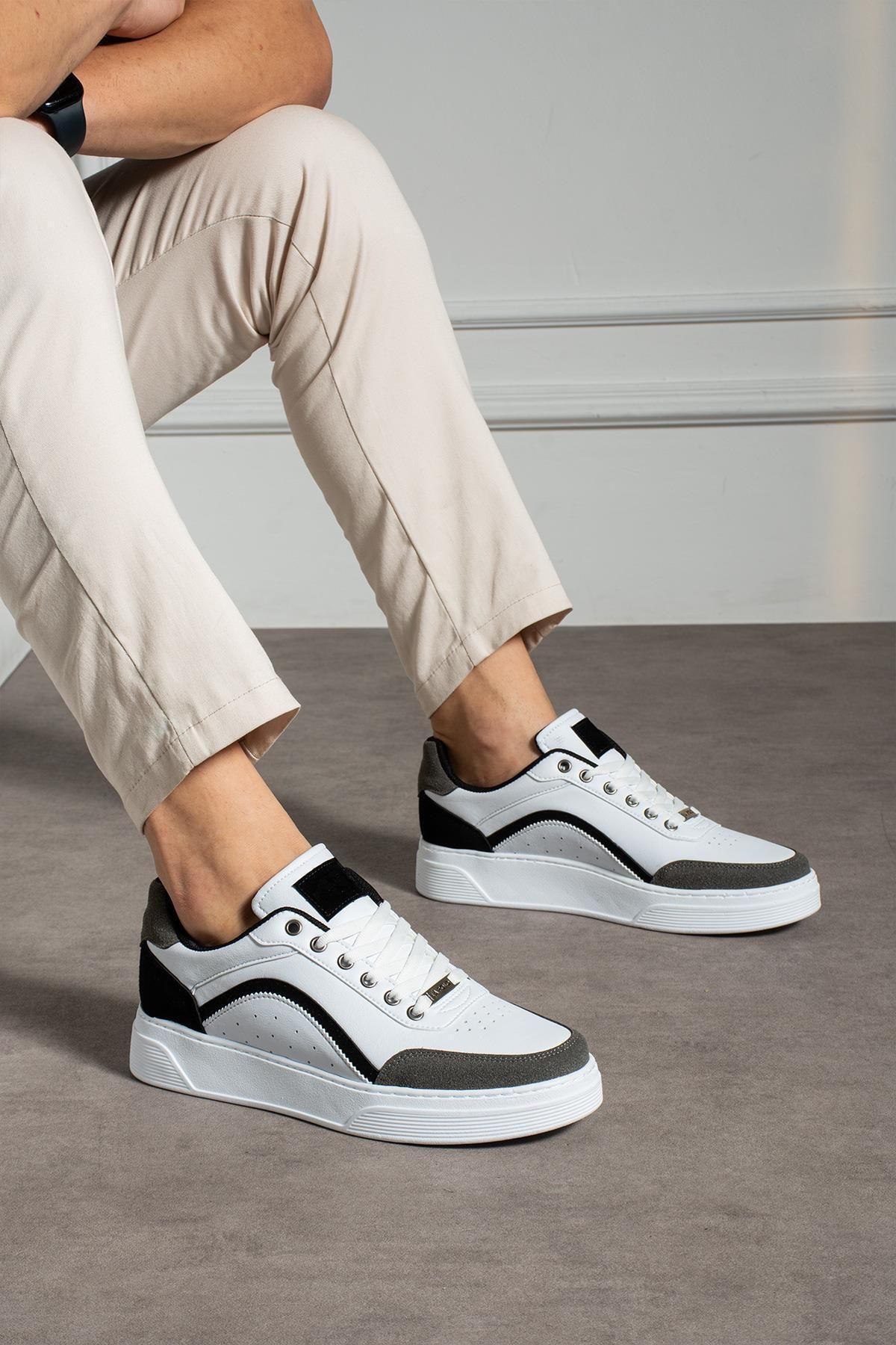 L.A Polo Beyaz Füme Delikli Erkek Sneaker