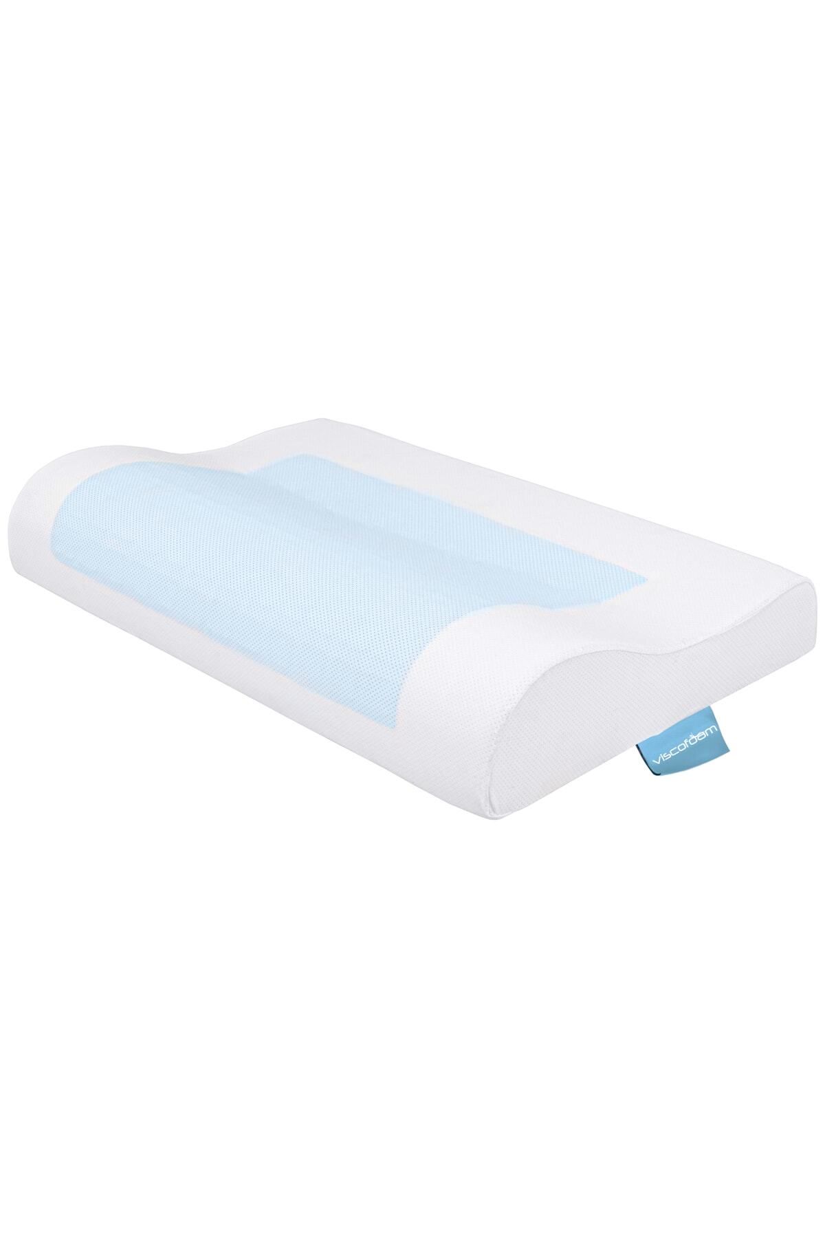 Viscofoam-Pernă ortopedică anti-transpirație cu suport pentru gât Pernă Visco Gel - 57x37x10-7cm 3