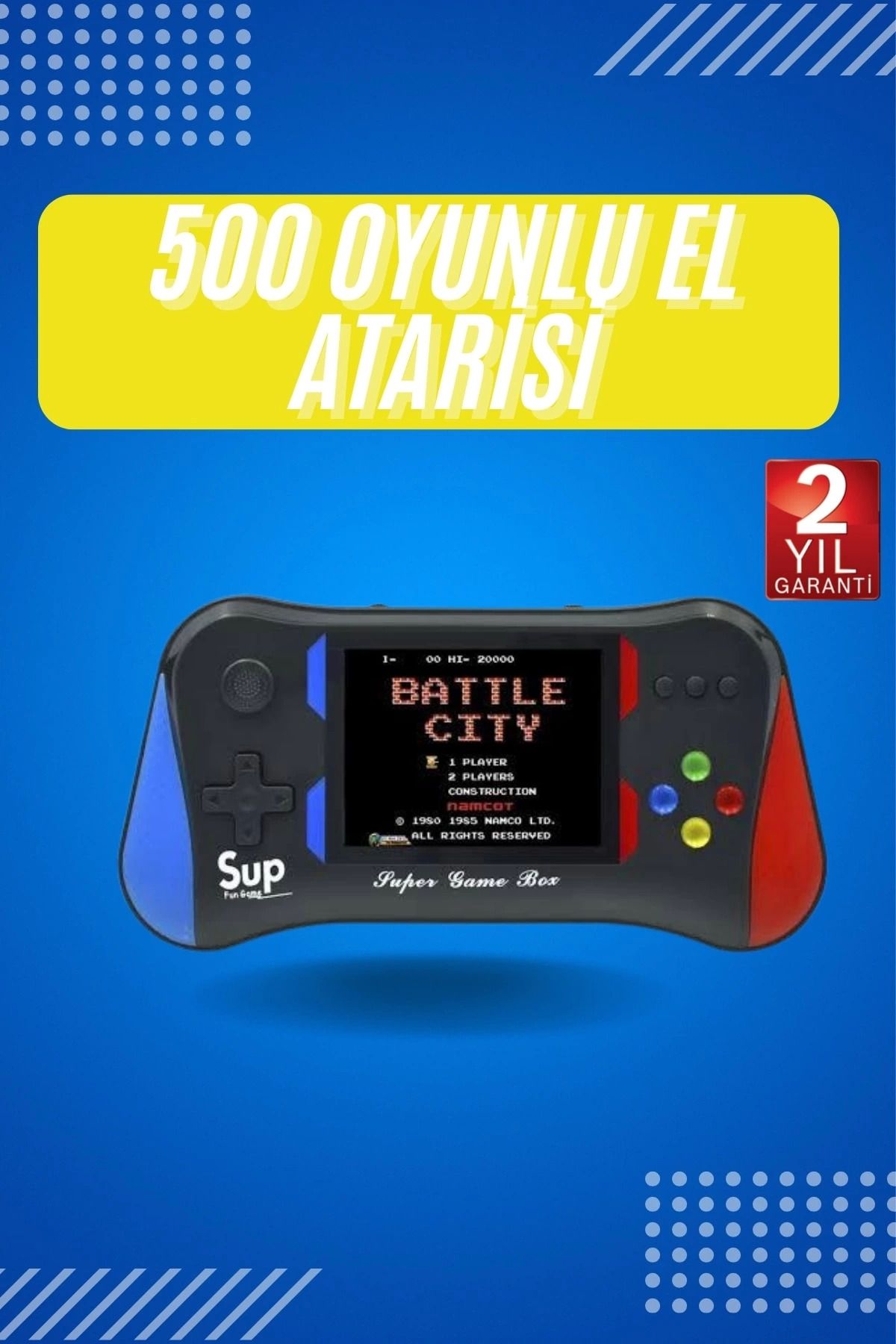 ÖYKÜ VE YİĞİT 3.5 İnç 500 Klasik Retro Oyun Yüklü Kollu Oyun Konsolu