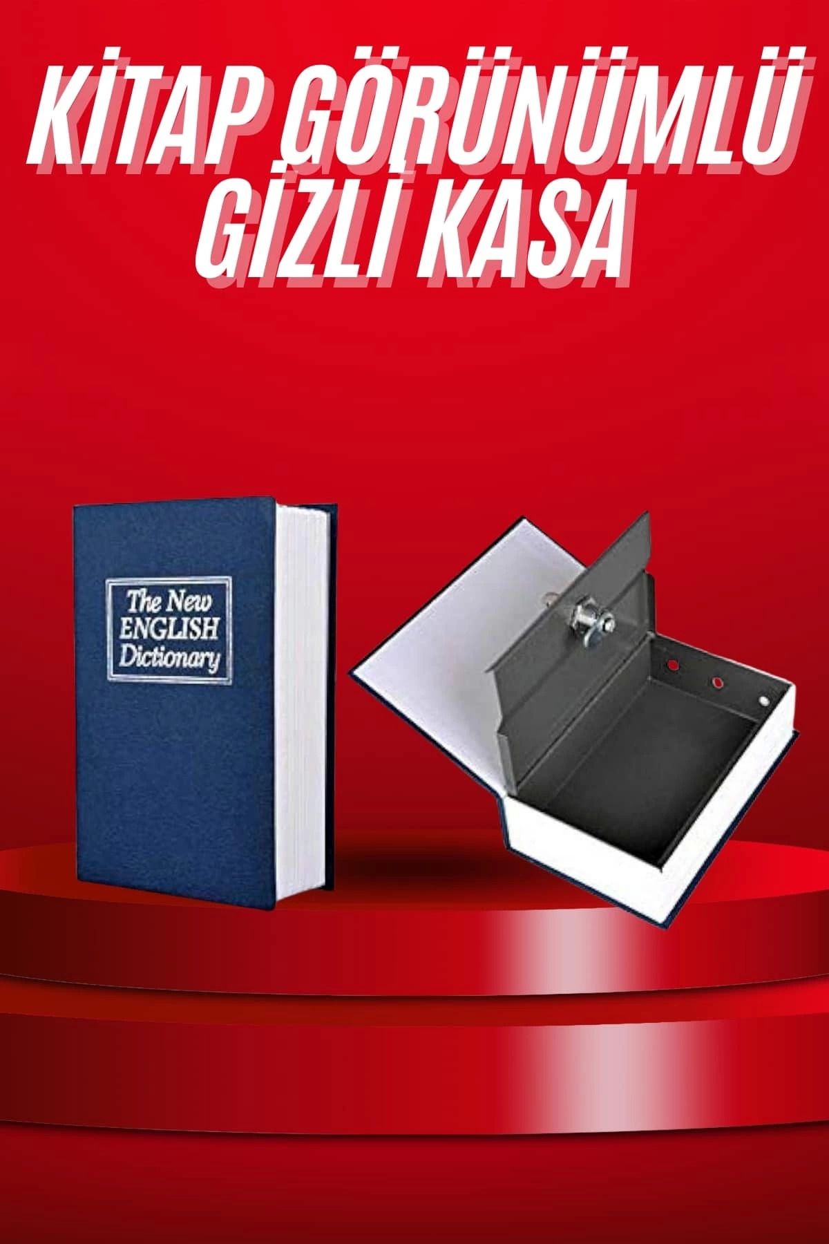 hayalimsah Kitap Görünümlü Gizli Kasa Büyük Boy Anahtarlı Kilitli Para Kasası
