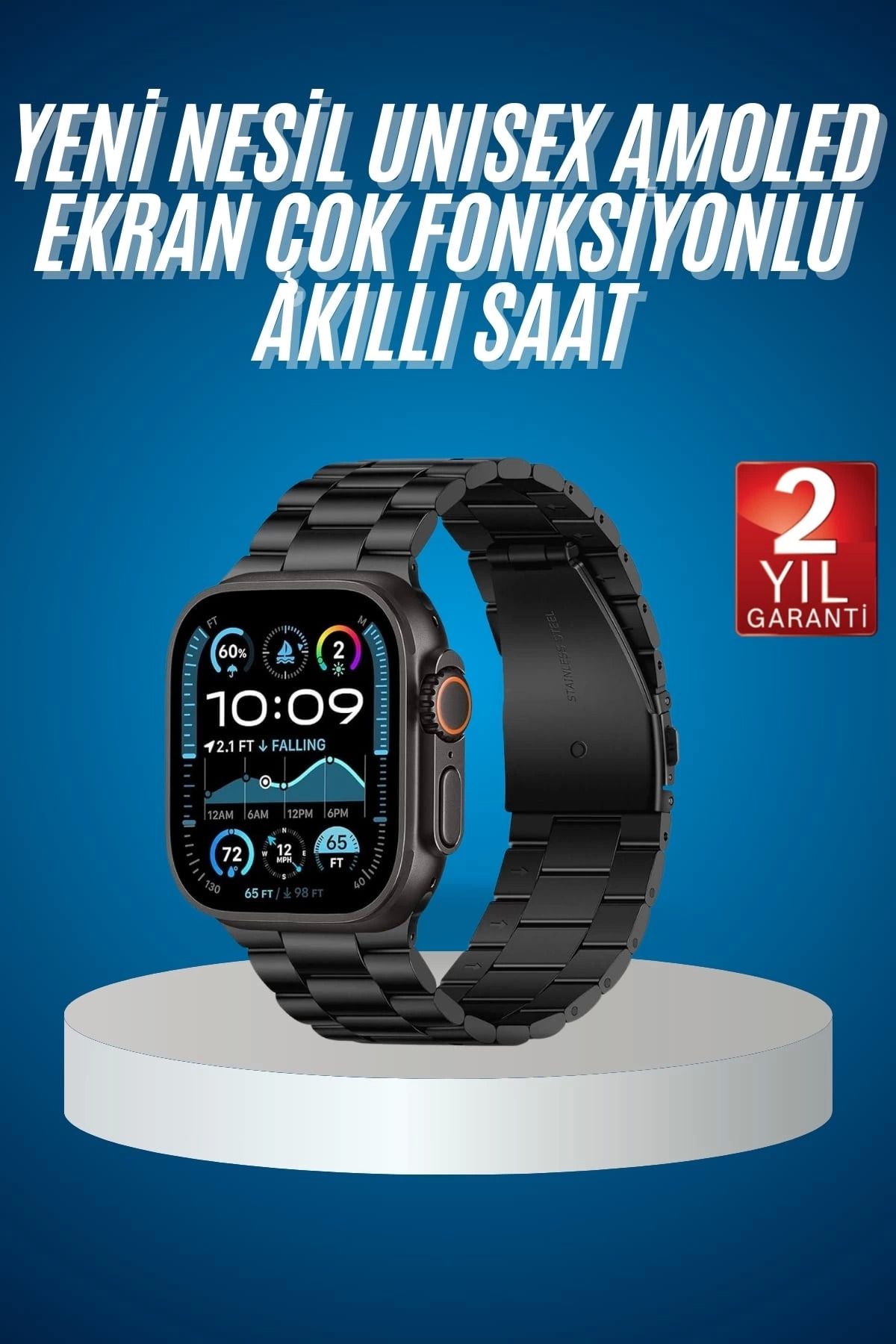 MELFSHOP Akıllı Saat 3 Kordonlu Waterproof Adımsayar, Titreşim ve GPS Özelliği