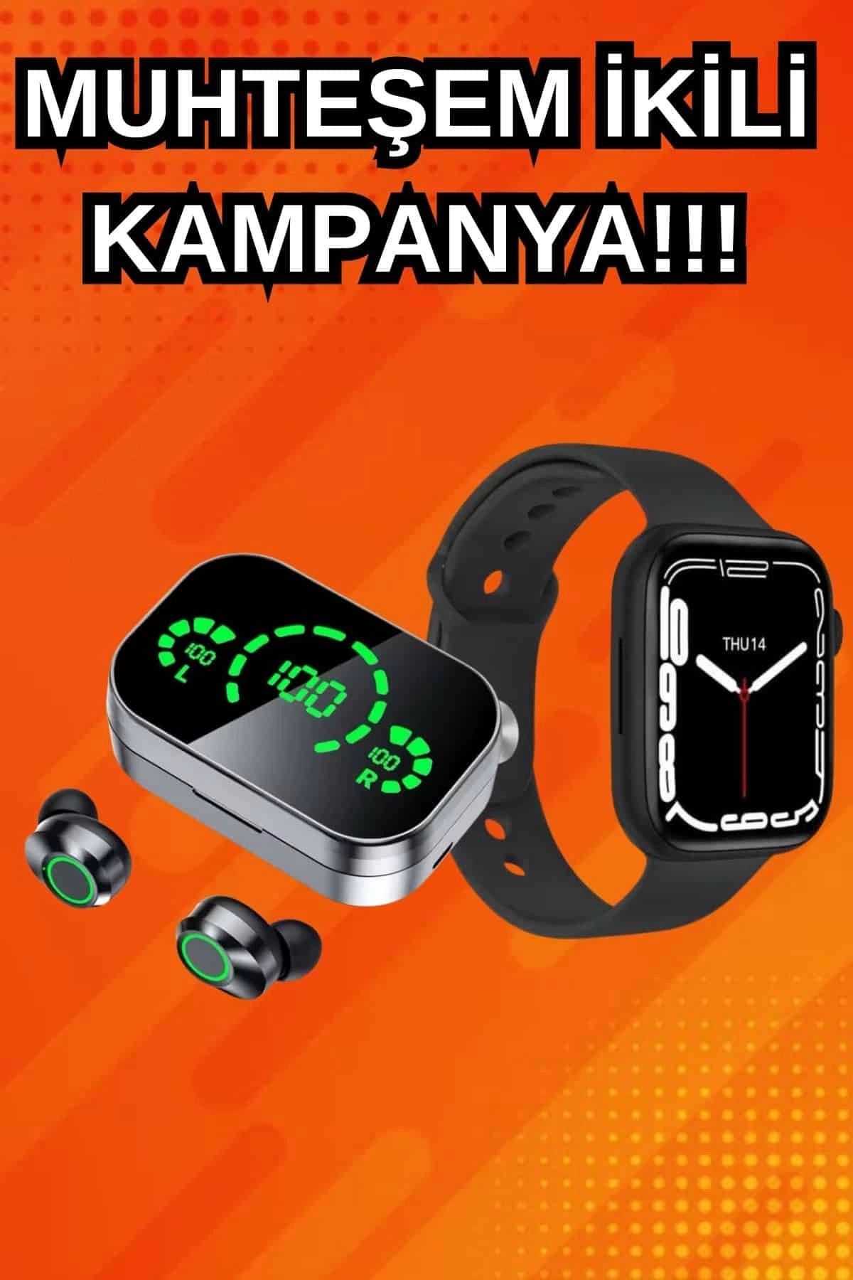 MELFSHOP Yeni Nesil Akıllı Saat ve Ucuz Kaliteli Bluetooth Kablosuz Kulaklık Amoled Ekran