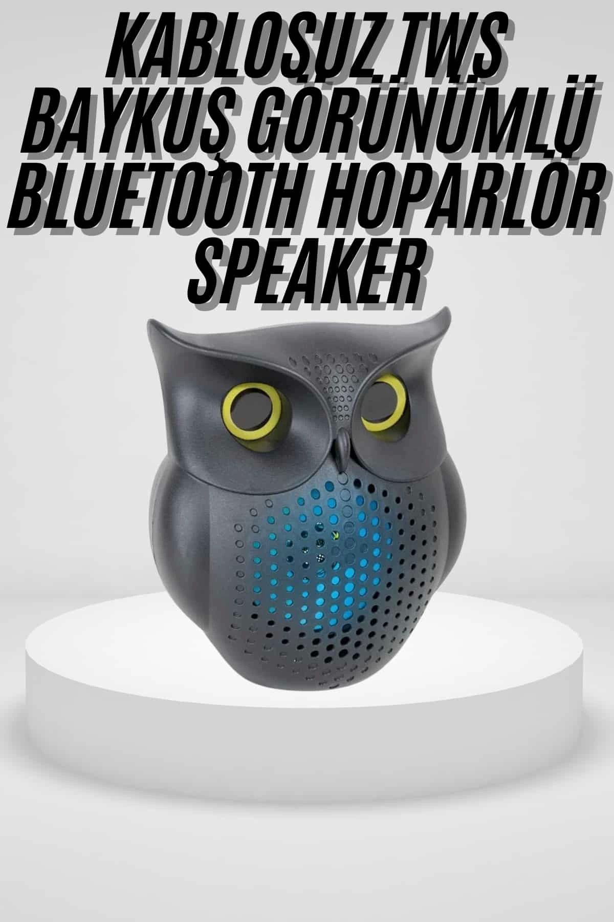 MT29 GİYİM Siyah Bluetooth Hoporlör Baykuş Speaker Bluetooth 5.0 Bağlantılı