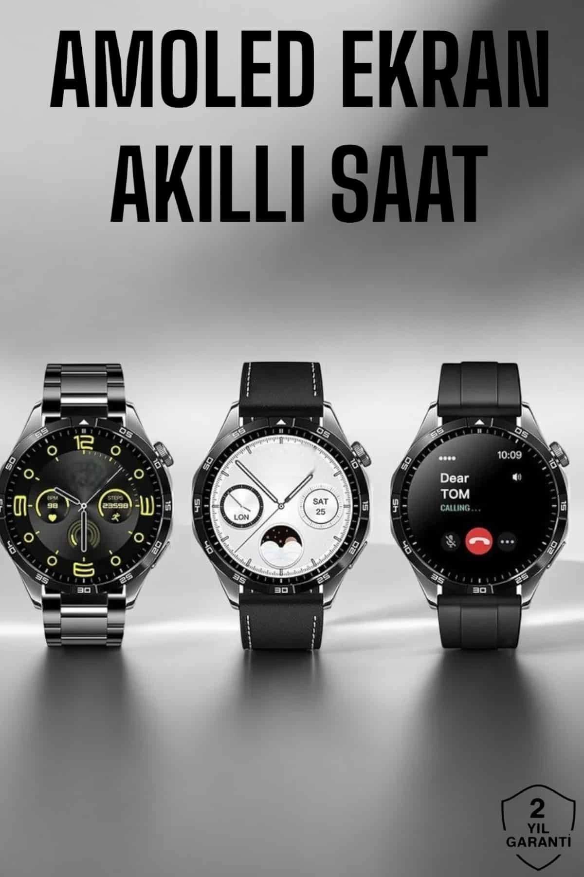 MELFSHOP Akıllı Saat Metal Kordonlu GPS ve NFC Uyumlu Arama Cevaplayan