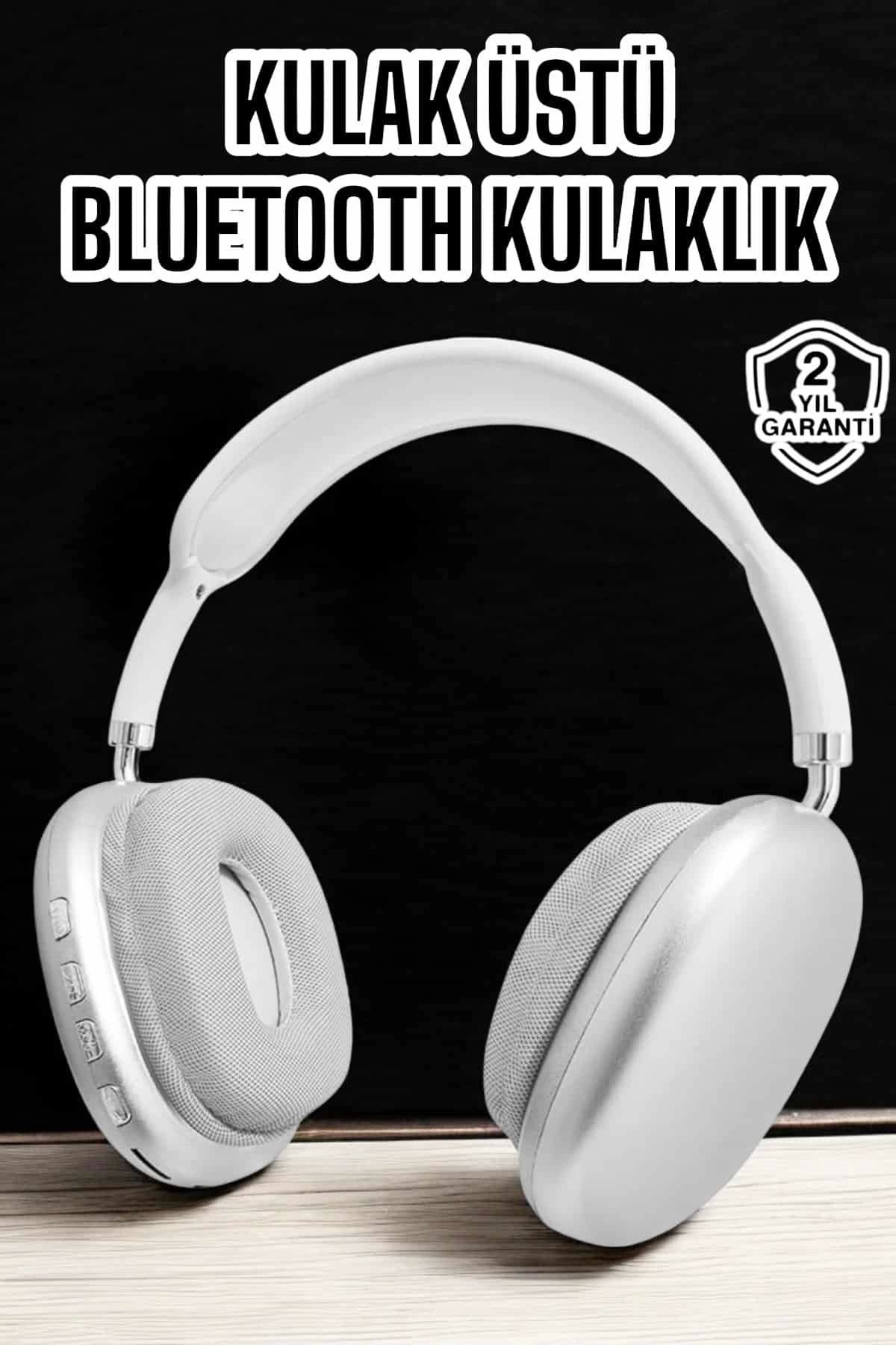 MELFSHOP P9 Plus Kablosuz Kulak Üstü Bluetooth Kulaklık Beyaz Yüksek Ses Kaliteli