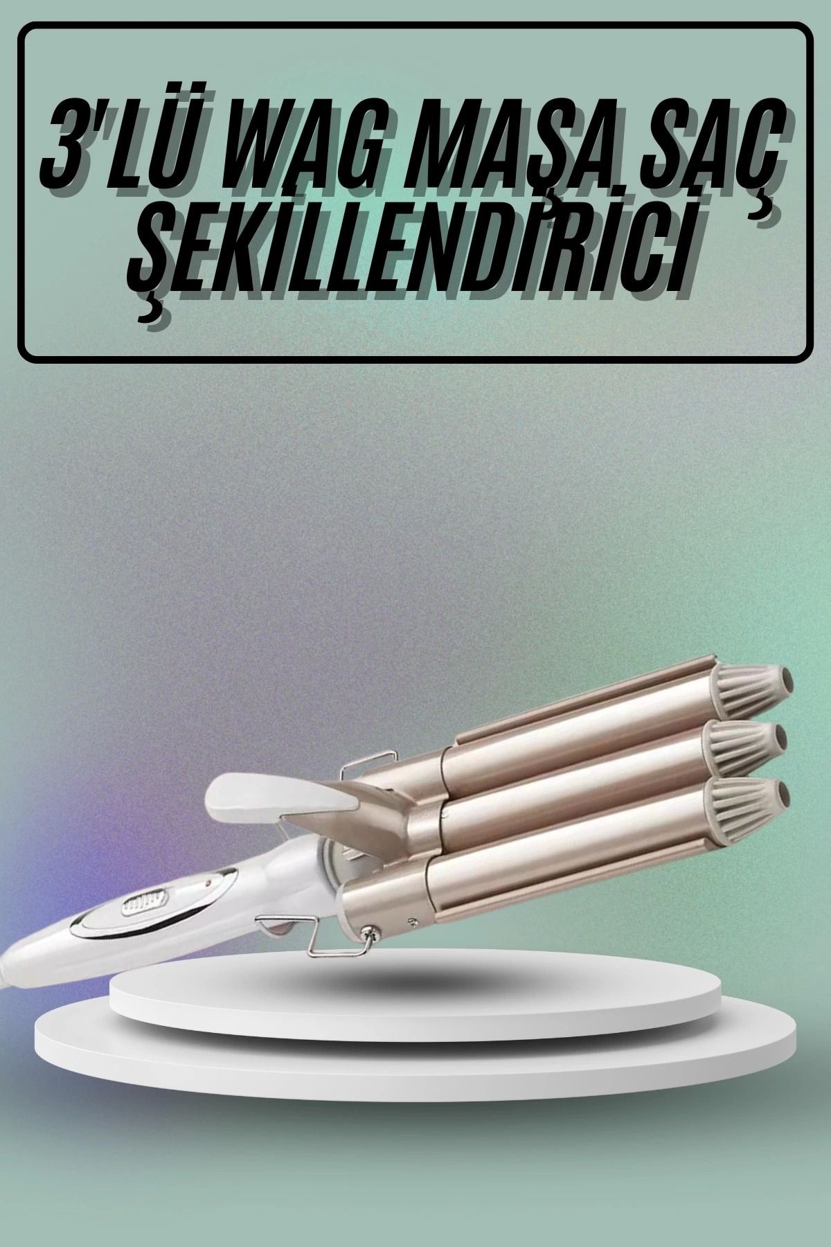 DENİZBİLİŞİM Saç Şekillendirici Wag Maşa Üçlü Yüksek Isı Ayarlı Seramik Kaplama