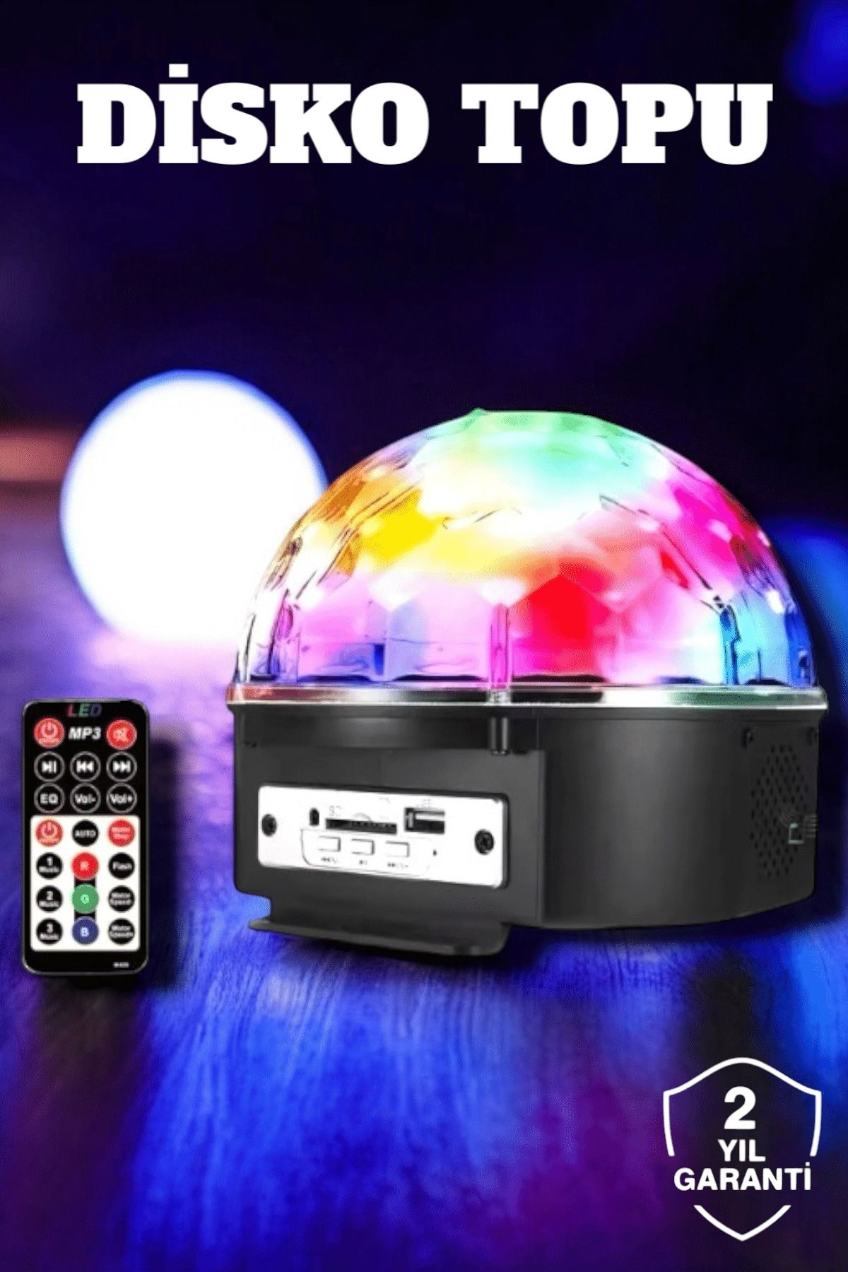 MT29 GİYİM Bluetooth ve Uzaktan Kumandalı Çok Renkli Masaüstü Disko Topu