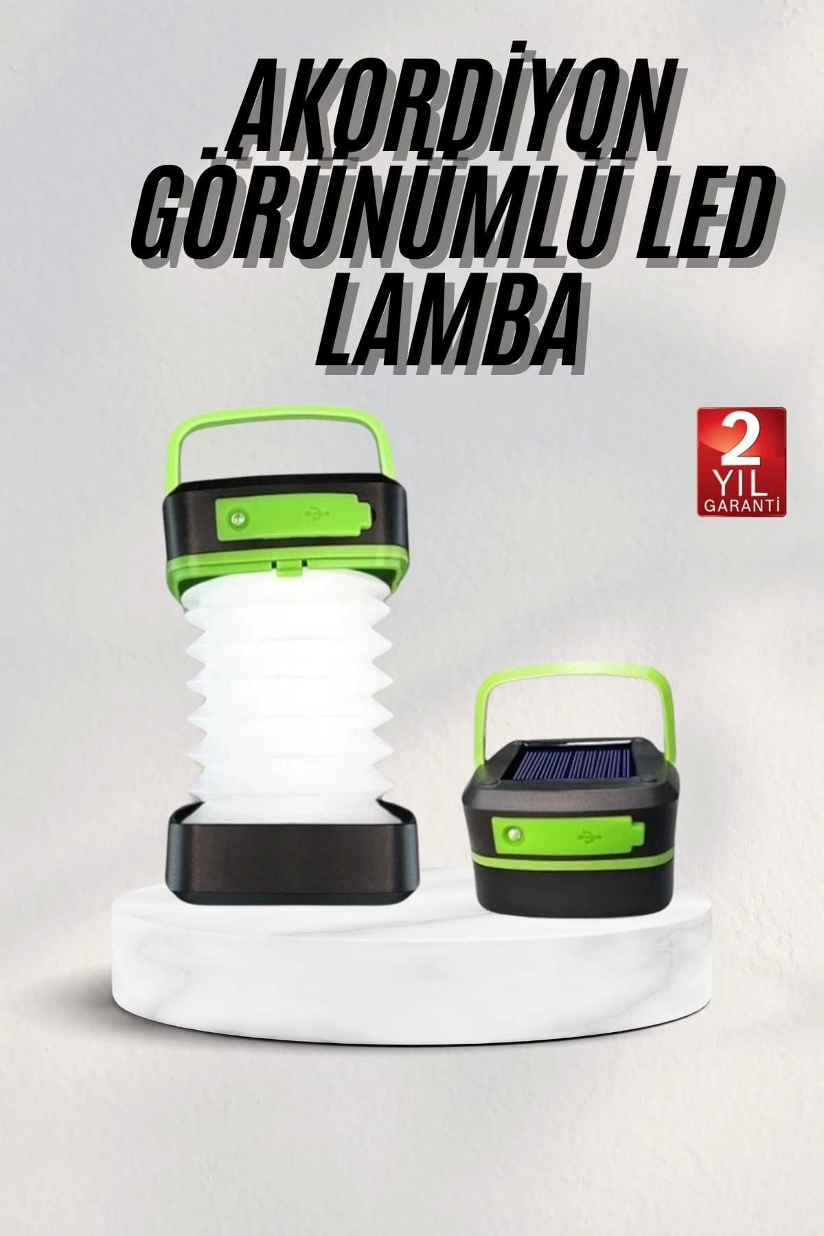 Heez Katlanabilir Kamp Lambası Akordiyon Lamba Şarjlı 3 Kademeli Solar