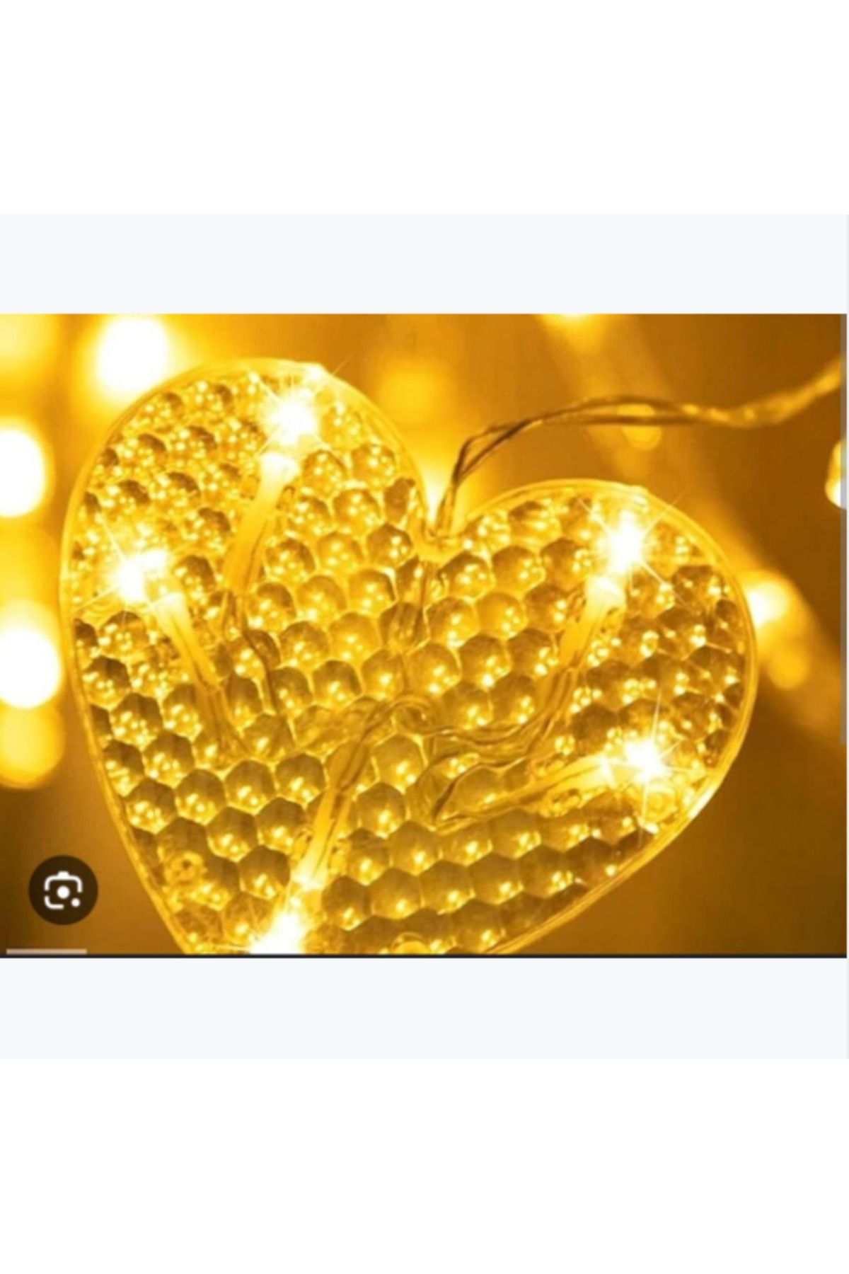 BerSel Butik Kalp Perde Led 3m 6 Sıra 12 Adet Kalp Led ışık Gün Işığı
