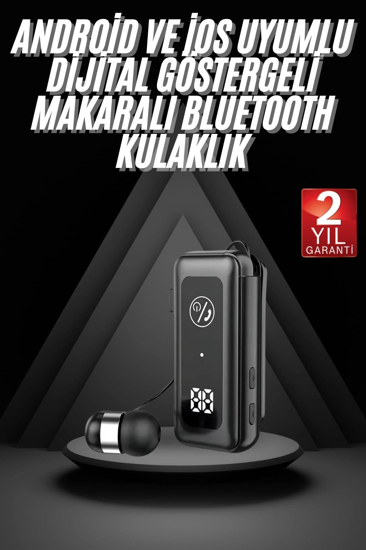 MELFSHOP Makaralı Bluetooth Kulaklık Telefon Uyumlu Makaralı TF Kart Girişli Güç Göstergeli
