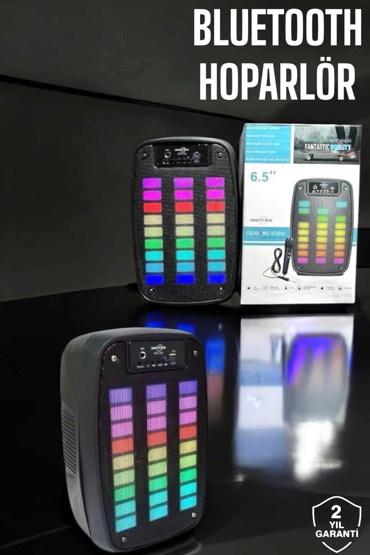 MELFSHOP Bluetooth Hoparlör Mikrofonlu Speaker Taşınabilir Şarjlı