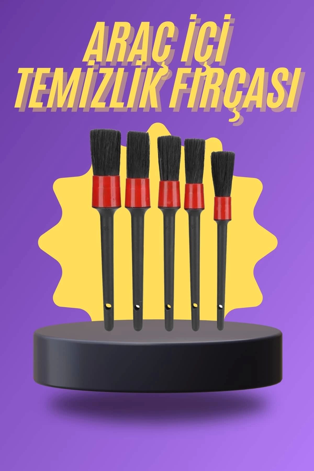 Heez 5 Parça Araç İçi Temizlik Fırçası Araç İçi-Dışı Temizleme Fırça Seti