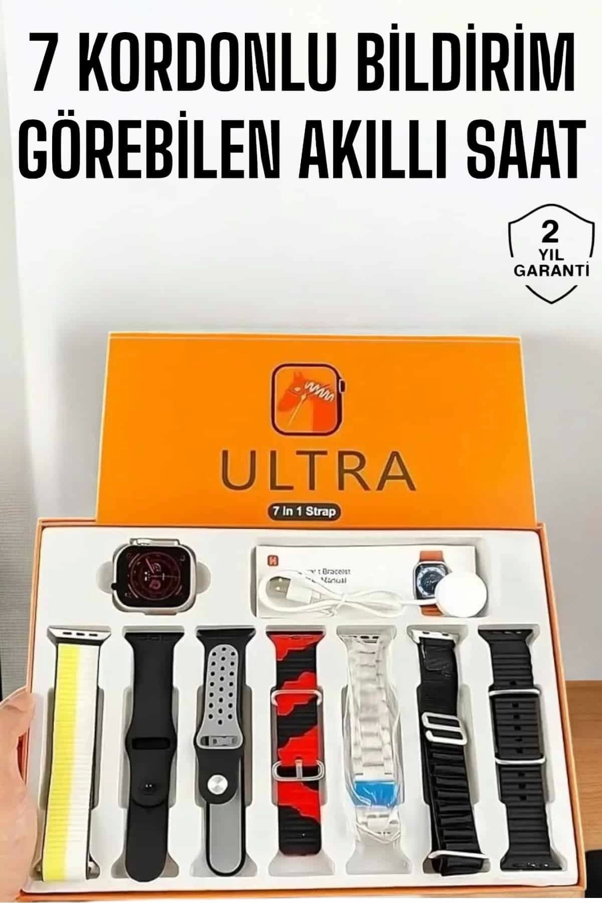 MELFSHOP Akıllı Saat 7 Farklı Kordonlu Arama Cevaplayan Bildirim GPS Özelliği