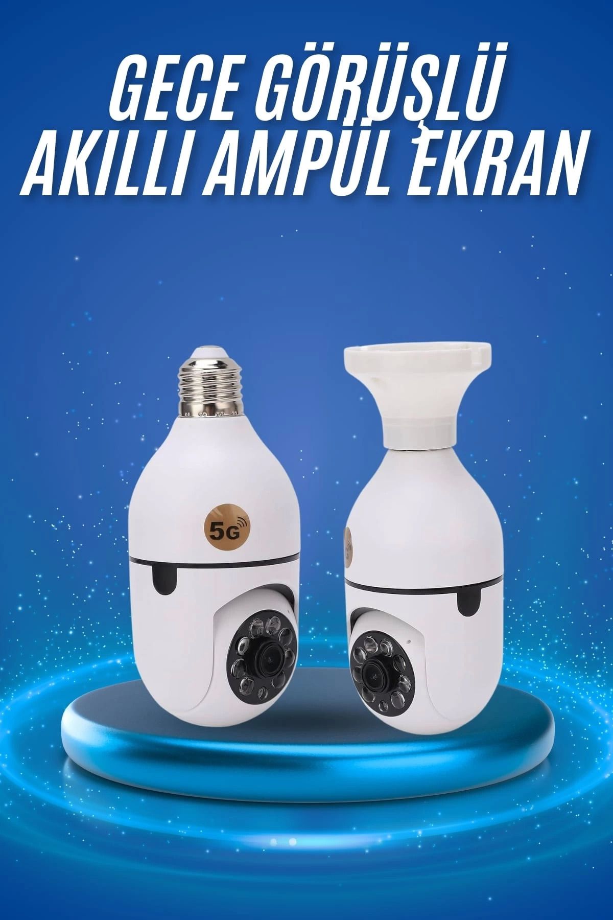 Heez Gece Görüşlü Akıllı Dönebilen Ev Kamerası Ampül Kamera