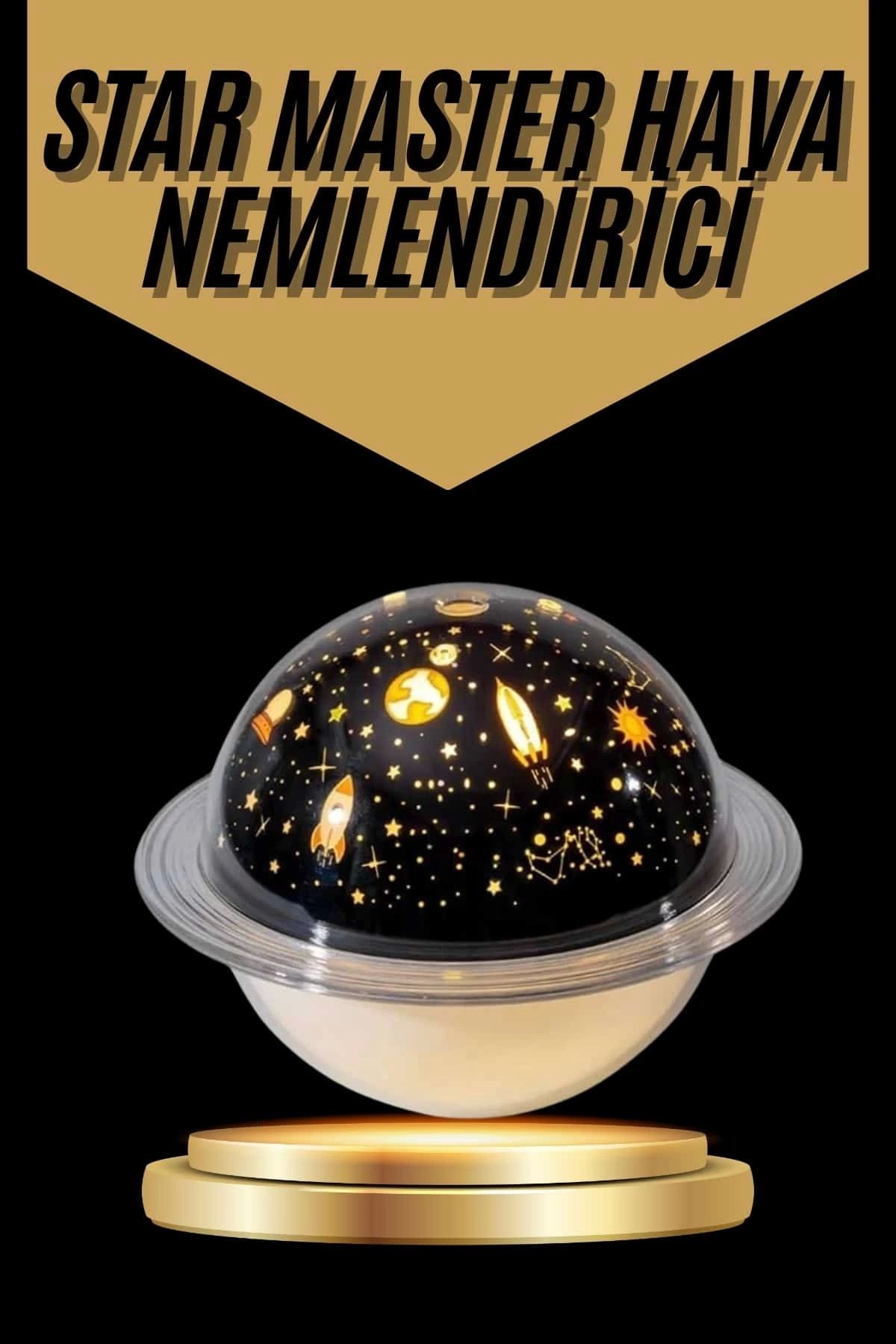 ÖYKÜ VE YİĞİT Hava Nemlendirici Renk Değiştiren Oda Kokusu Yıldızlı Projektör
