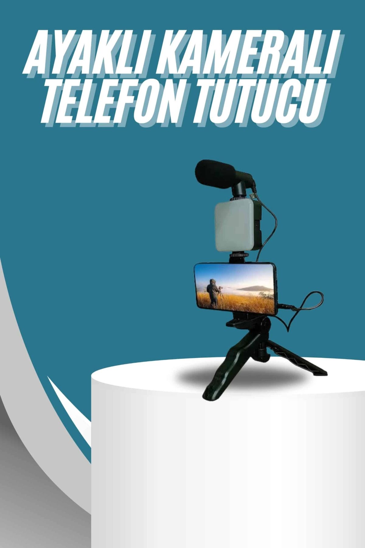 Heez Video Making Kit Telefon Tutucu Vlog Video Mini Led Işıklı