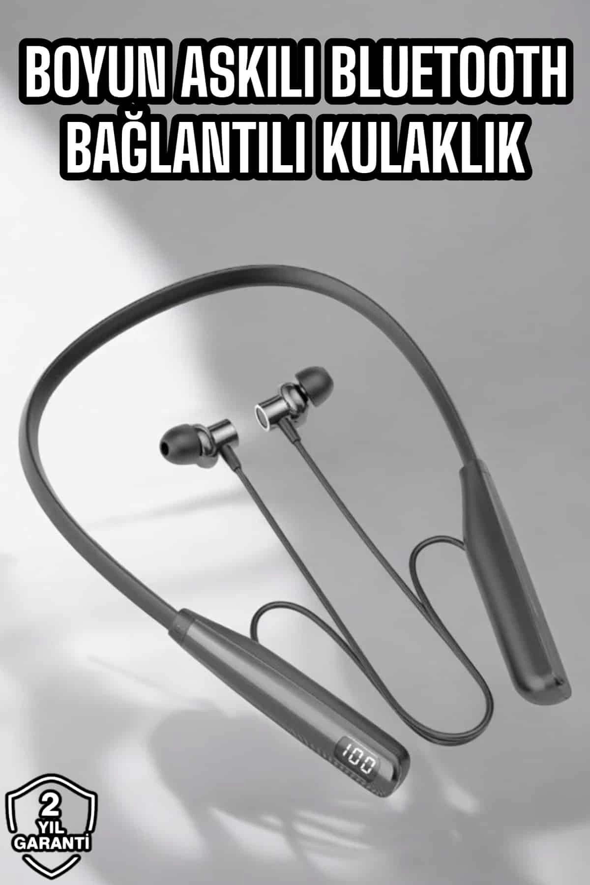 Heez Boyun Bantlı Bluetooth Kulaklık Yüksek Ses Kaliteli 100 Saat Kulaklık
