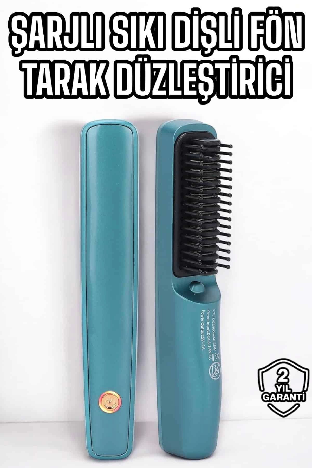 Heez Fön Tarak Sıkı Dişli Şarjlı Taşınabilir Saç Düzleştirici