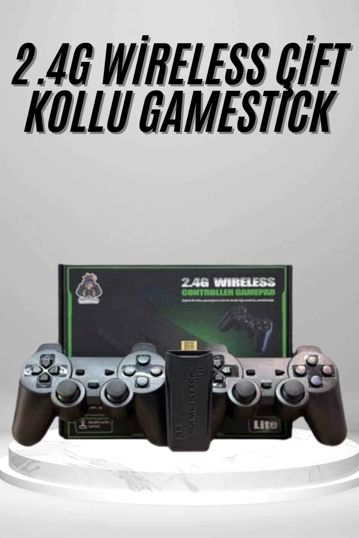 ÖYKÜ VE YİĞİT 2.4g Uyumlu Kablosuz Çift Kol Atari Retro 20000 Oyun Game Stick