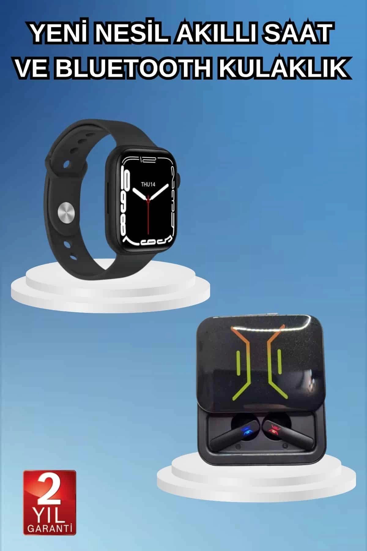 MELFSHOP Bluetooth Bağlantılı Kablosuz Kulaklık ve Yeni Nesil Akıllı Saat 5.0 Bluetooth