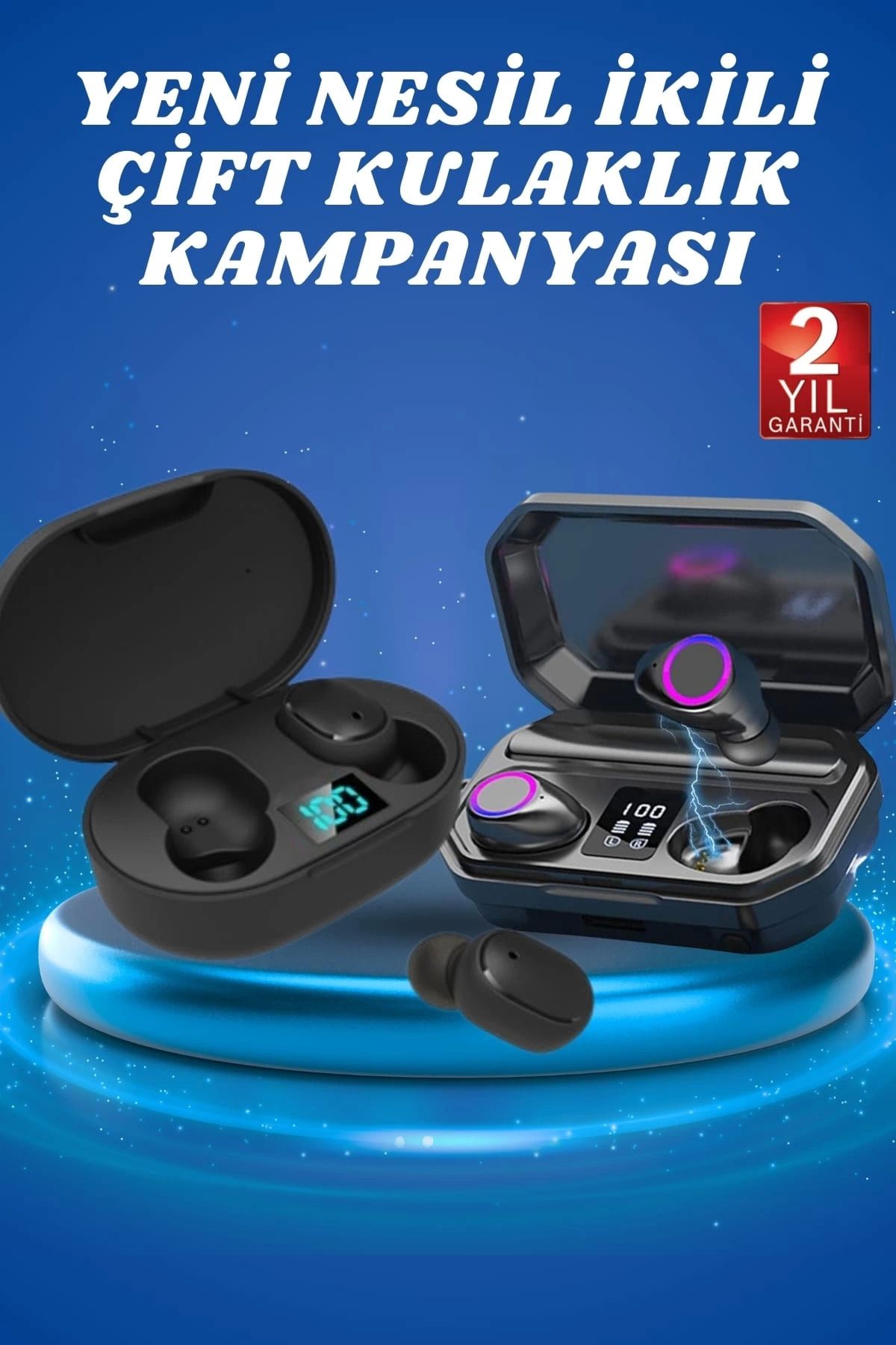 Heez Çift Kulaklık Kampanyası Dokunmatik Kontrol Kulak İçi Yüksek Ses Kaliteli Mikrofonlu