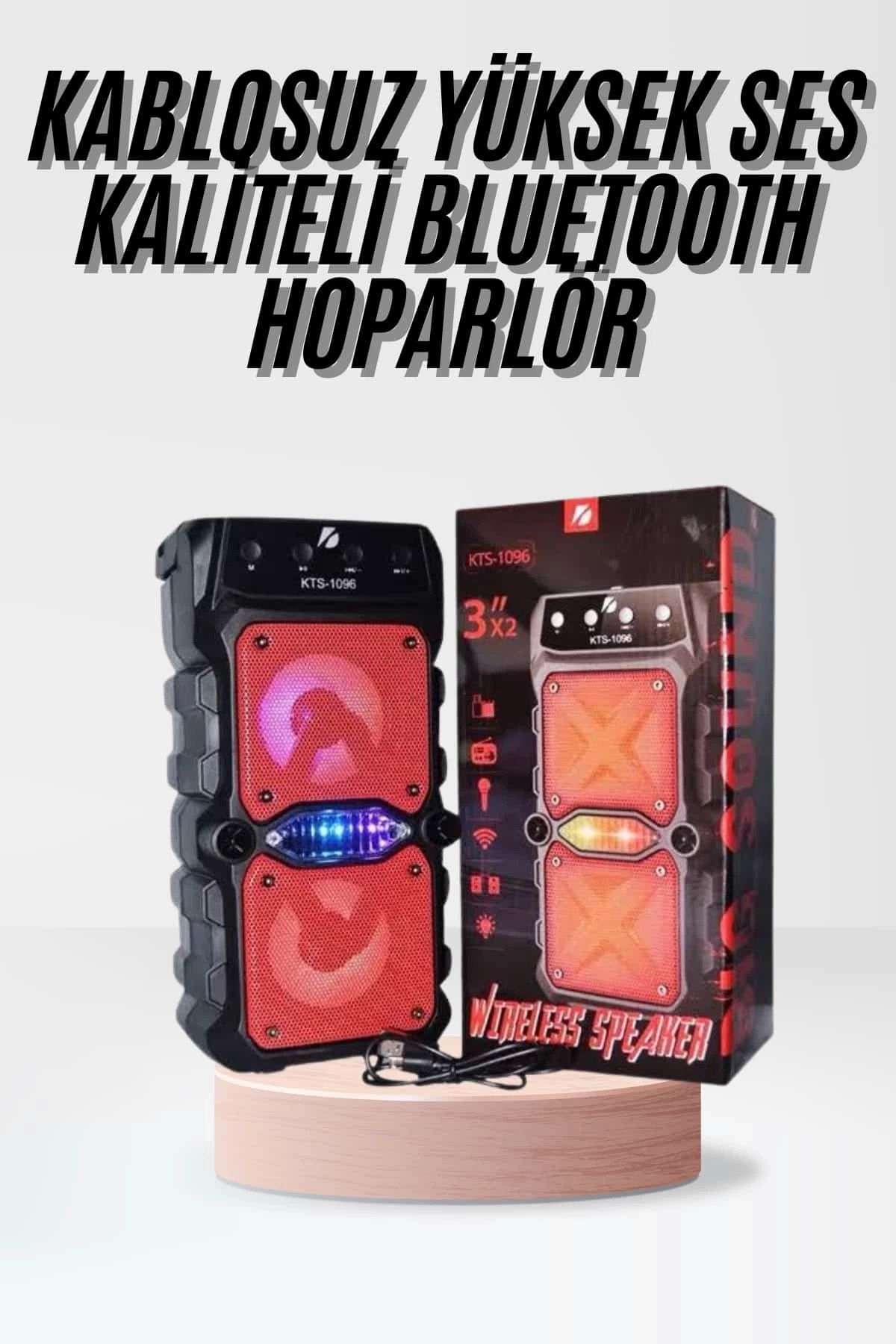 MELFSHOP Taşınabilir Kablosuz Bluetooth Hoparlör Uzun Pil Ömrü Led Işıklı