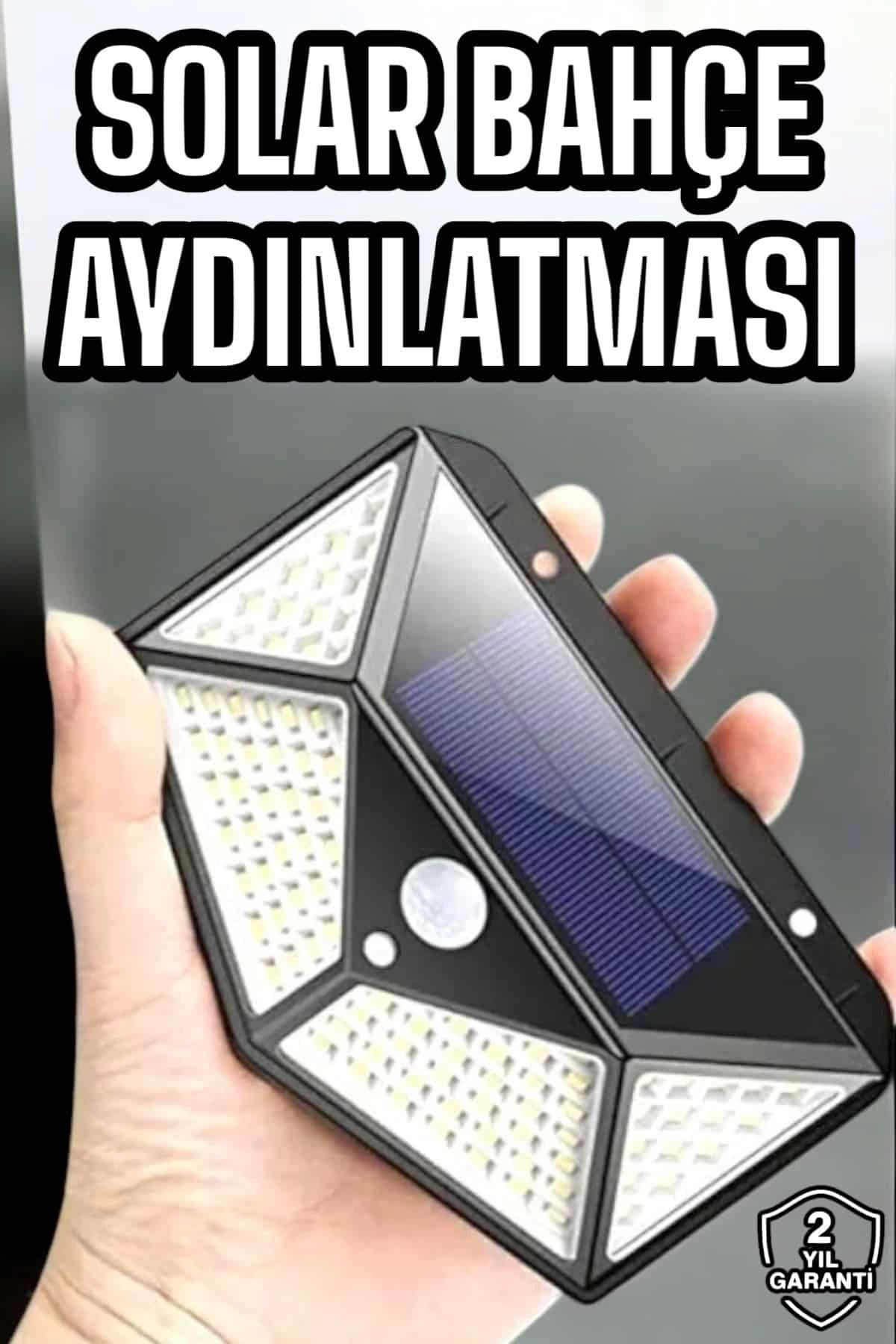 Heez Güneş Enerjili Bahçe Aydınlatma Lambası Solar 100 Led Lamba