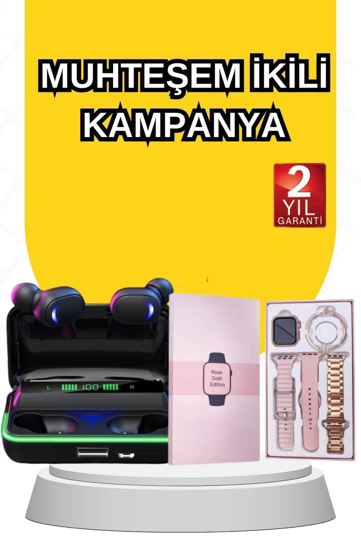 MELFSHOP Kadınlara Özel Bileklik Hediyeli Akıllı Saat ve Dijital Göstergeli ANC Özellikli Bluetooth Kulaklık