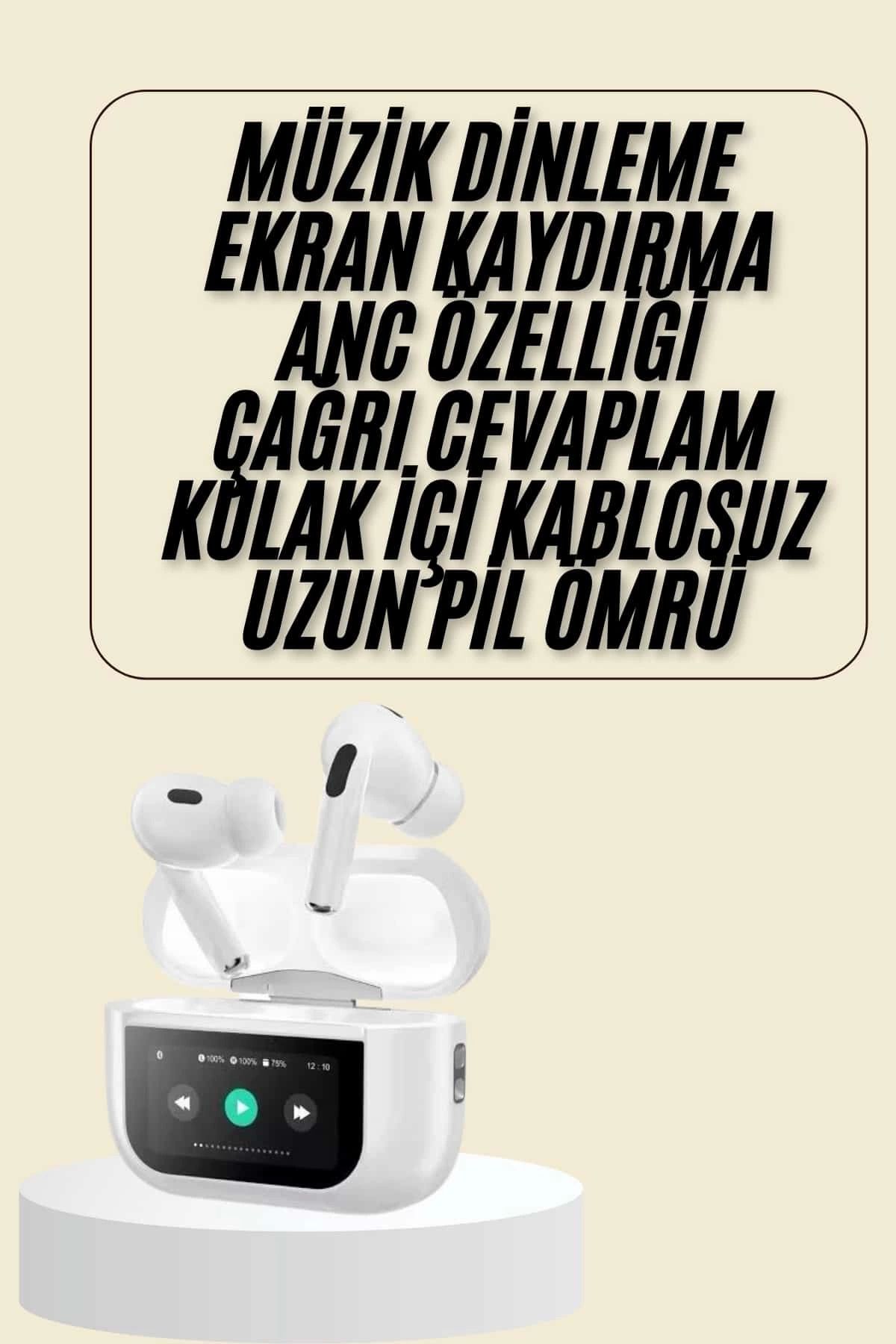 MELFSHOP Dokunmatik Ekranlı Bluetooth Kulaklık TWS İOS Android Tüm Telefonlara Uyumlu Kulaklık