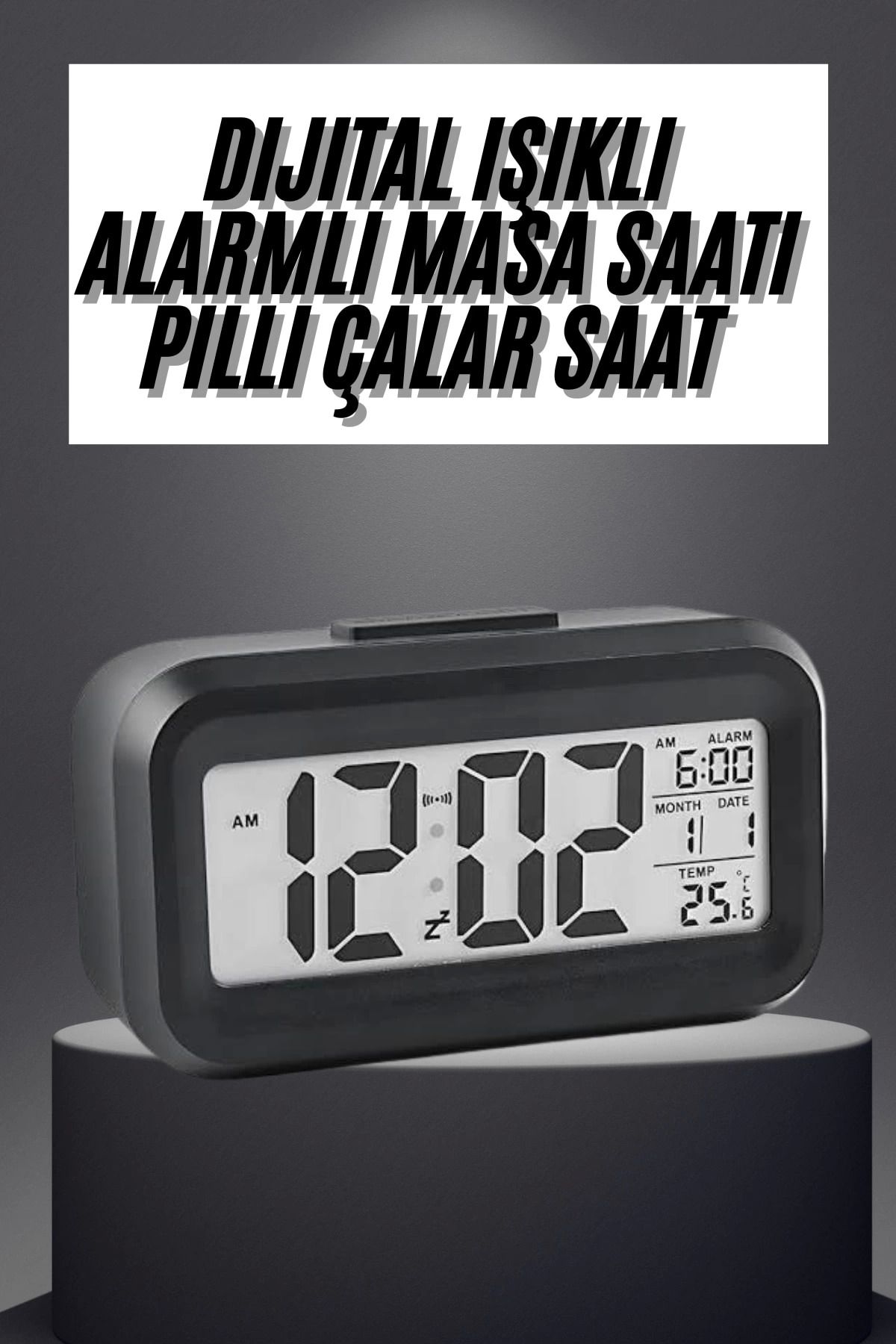 MT29 GİYİM Gece Dijital Masa Saati Dijital Alarmlı Led Ekran Pilli Çalar Saat