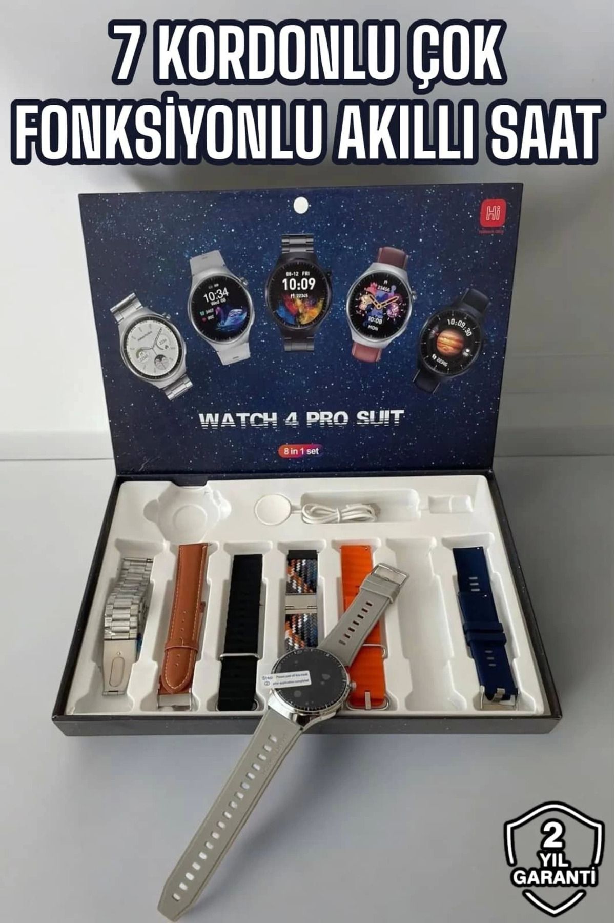 MELFSHOP Akıllı Saat 7 Kordonlu Yeni Nesil Arama Cevaplayan Çok Fonksiyonlu