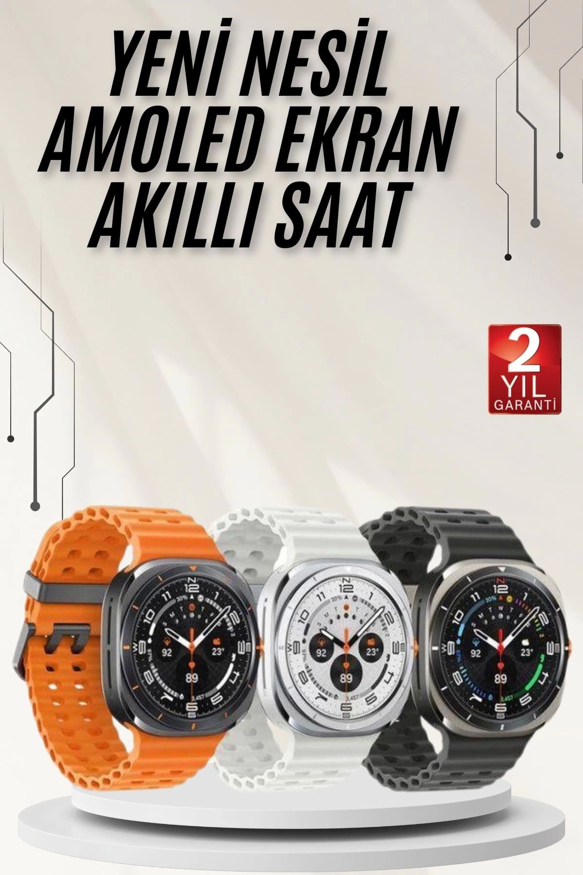 MELFSHOP Akıllı Saat Müzik Dinleme Nabız Ölçer NFC ve GPS Uyumlu Sesli Asistan