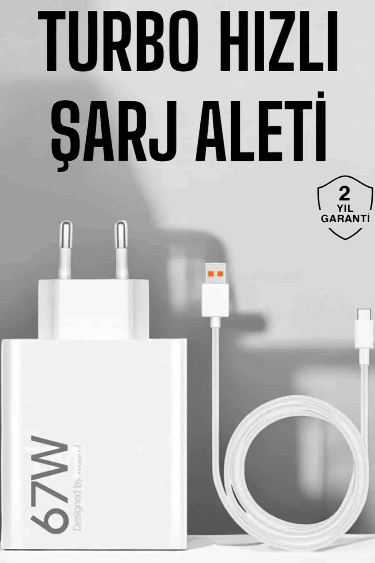 Heez Şarj Aleti 67W Hızlı Şarj Turbo Type-C Uyumlu Şarj Adaptörü Kablosu