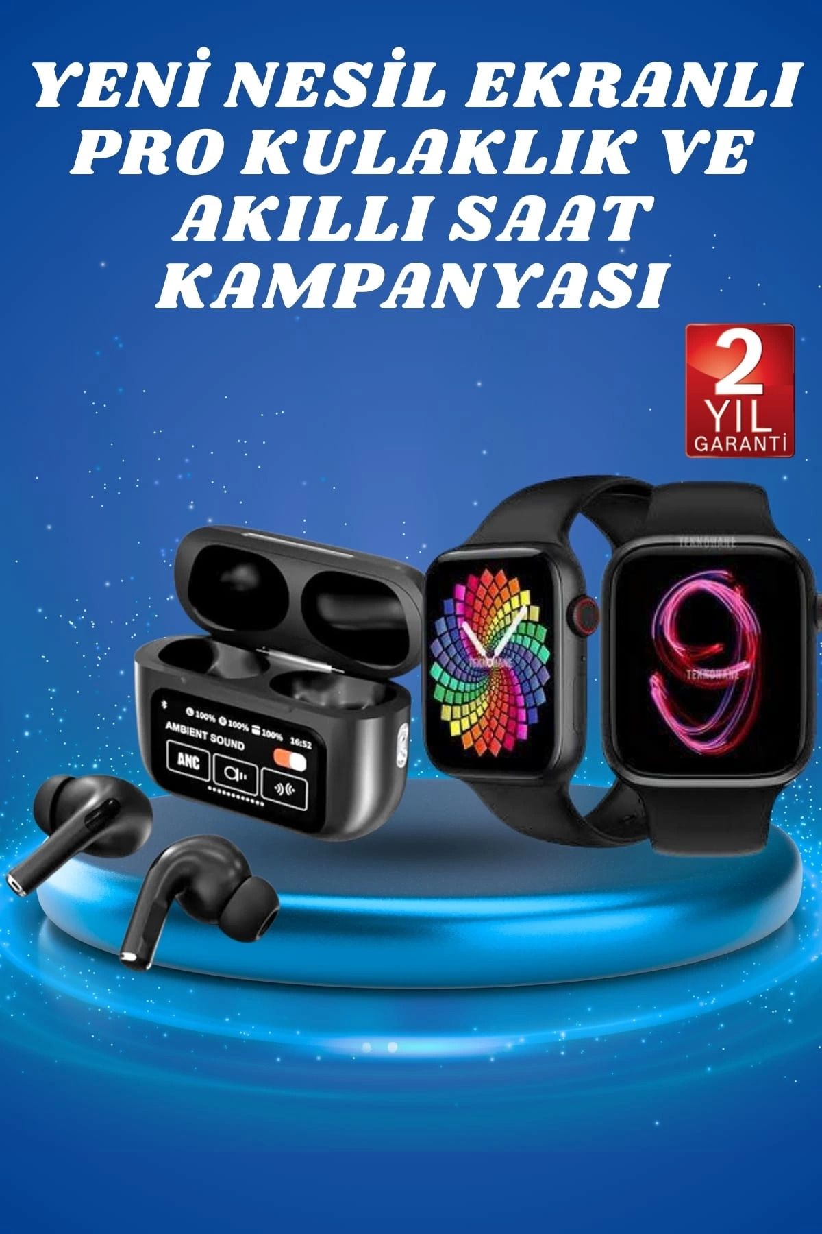MELFSHOP Ekranlı Yeni Nesil Pro Kulaklık ve Akıllı Saat Kampanyası Kulak İçi Mikrofonlu