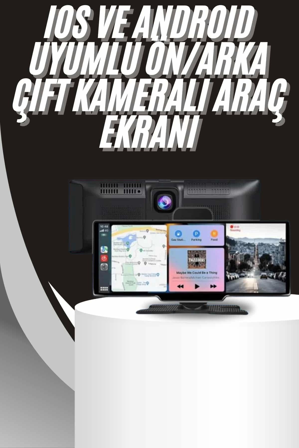 hayalimsah 4K 10.2 İnç Çift Kameralı Araç Multimedya Ekranı CarPlay Kablosuz Tüm Cihazlara Uyumlu