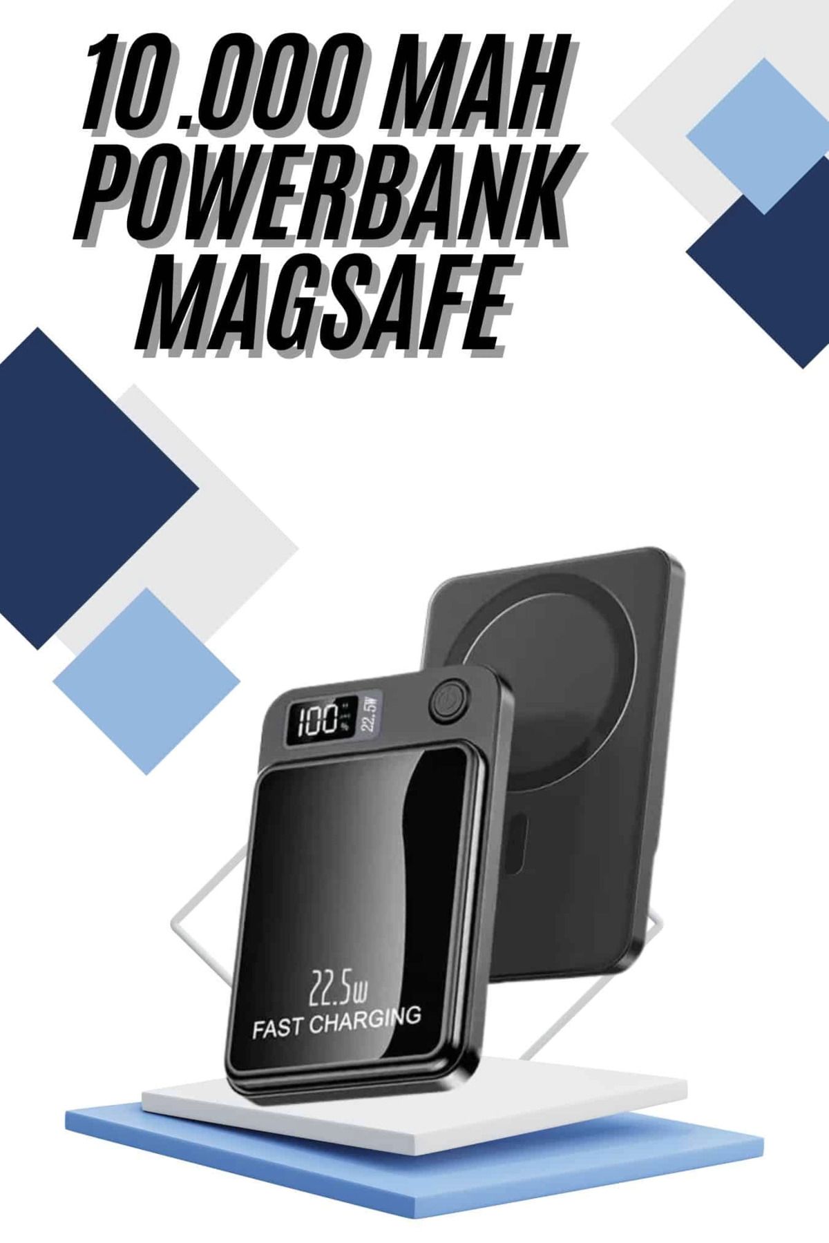 feifei Magsafe Powerbank 10.000 Mah 22.5 Watt Hızlı Şarj Göstergeli Kablosuz Taşınabilir Şarj