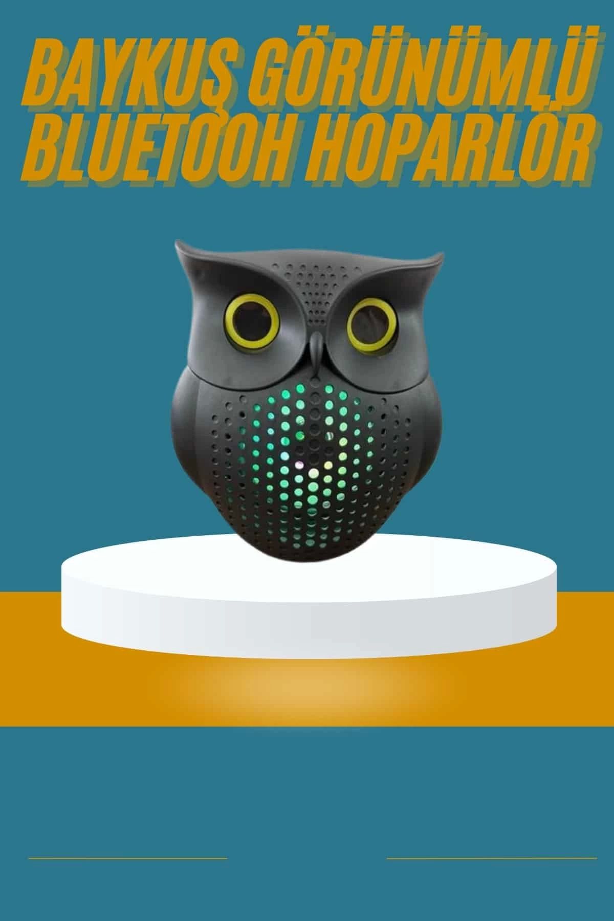 MELFSHOP Baykuş Görünümlü Işıklı Bluetooth Speaker Bluetooth Hoparlör