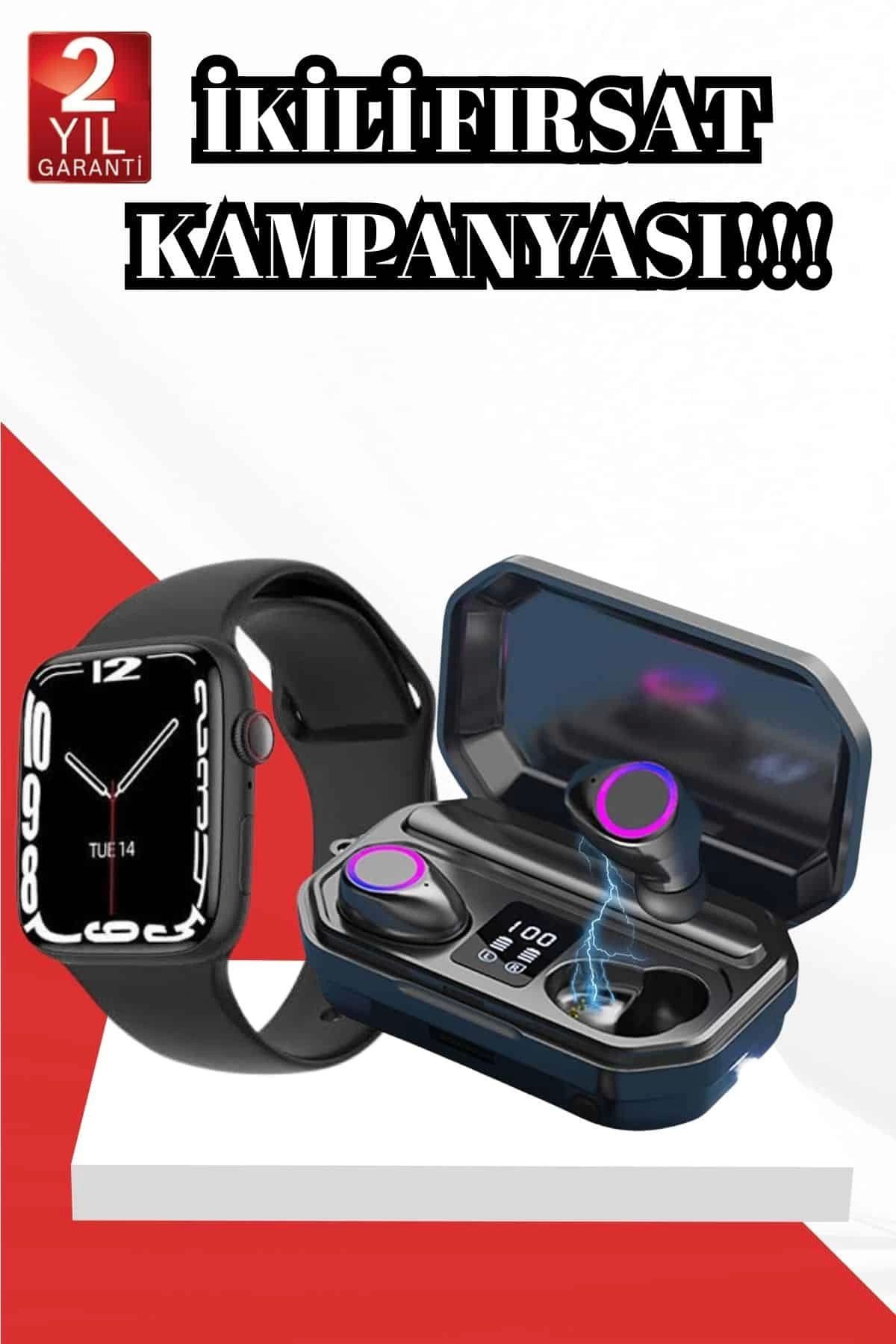 MELFSHOP 2025 Model Akıllı Saat ve Bluetooth Kulaklık 5.0 Bluetooth Bağlantılı Dokunmatik Ekran