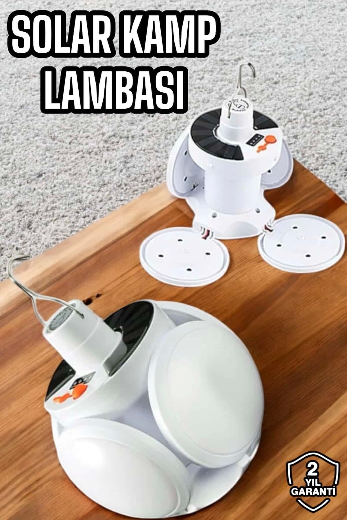 Heez Kamp Lambası Işıldak Beyaz Işık Güneş Enerjili Solar Aydınlatma 5 Kanatlı Katlanabilir