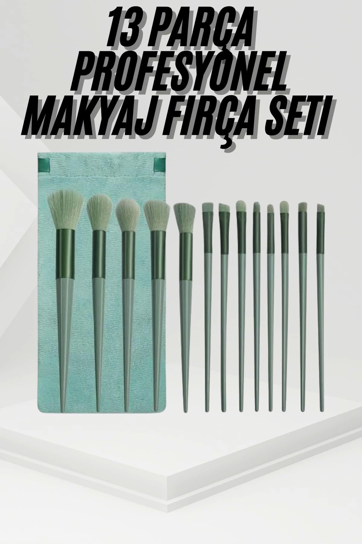 hayalimsah 13 Parça Taşınabilir Kılıflı Profesyonel Makyaj Fırça Seti Pudra Allık Fondöten Fırçası