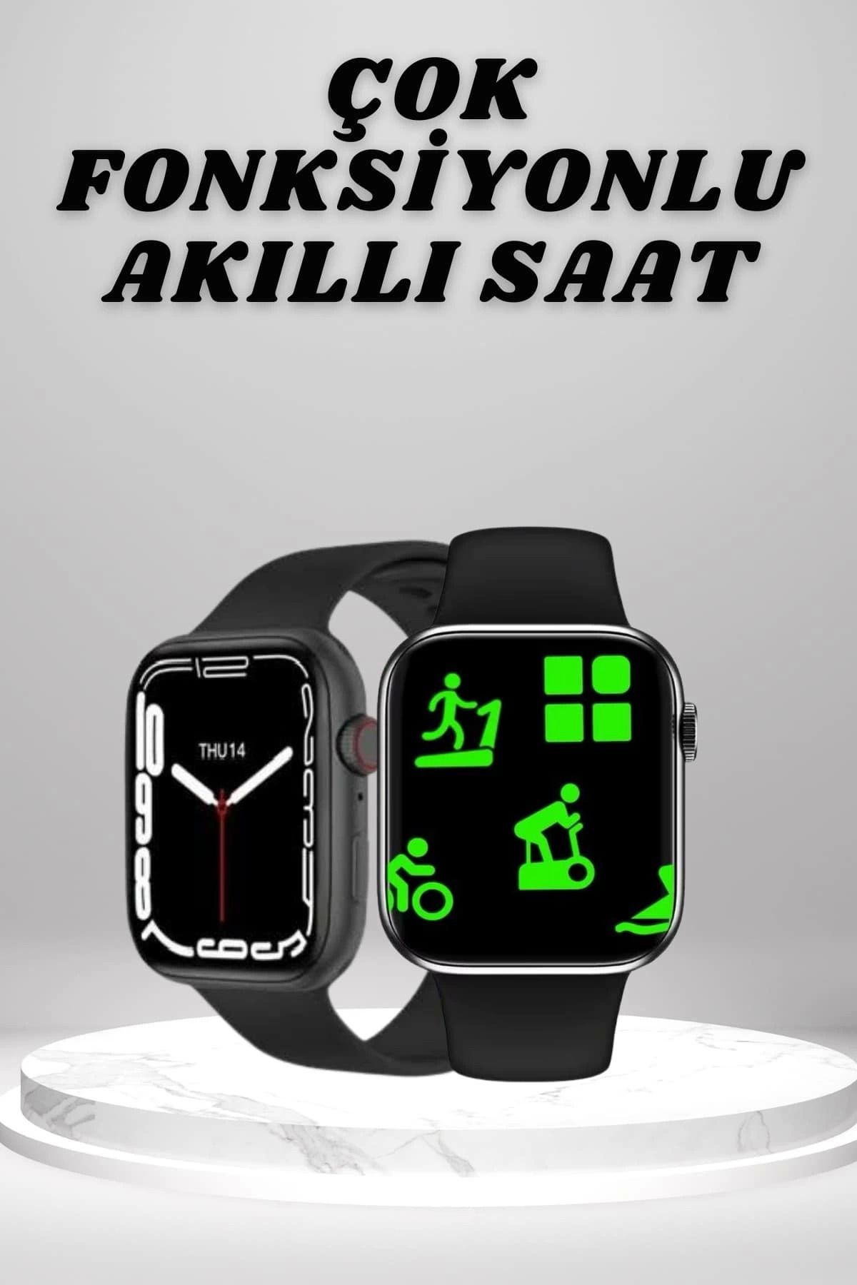 MELFSHOP Akıllı Saat Tema Değiştirme Uyku ve Sağlık Takibi Sesli Asistan Bildirim Görme