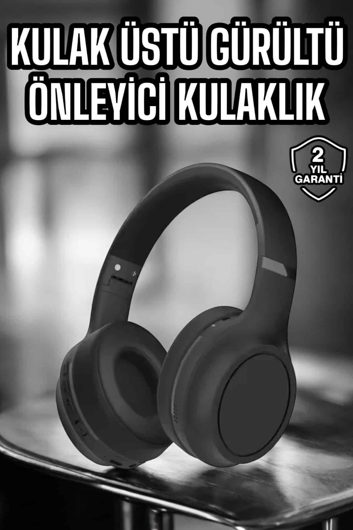 MELFSHOP Kulak Üstü Kablosuz Bluetooth Kulaklık Gürültü Önleyici Ayarlanabilir