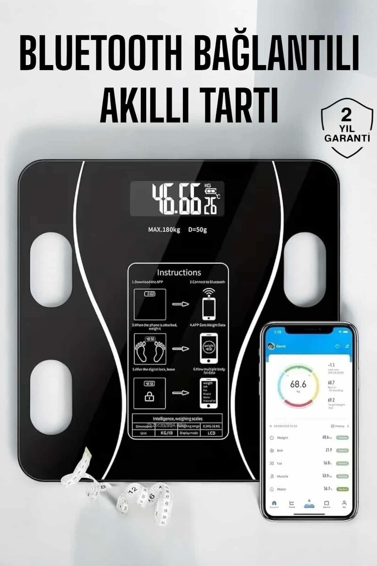 MT29 GİYİM Akıllı Tartı Bluetooth Bağlantılı Yağ Ölçebilen Tartı Yeni Nesil